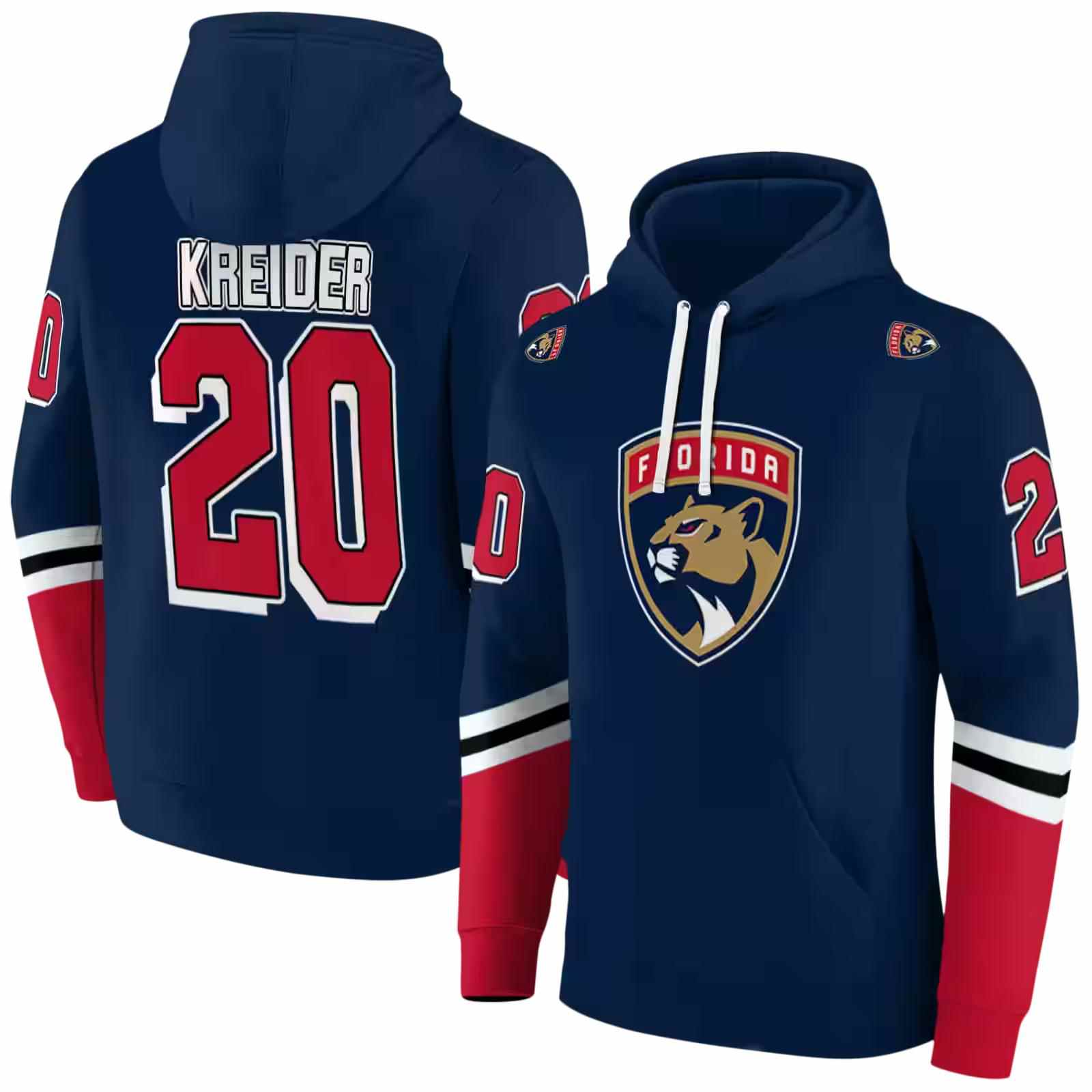 custom florida panthers striped sleeves red hoodie fashion forward