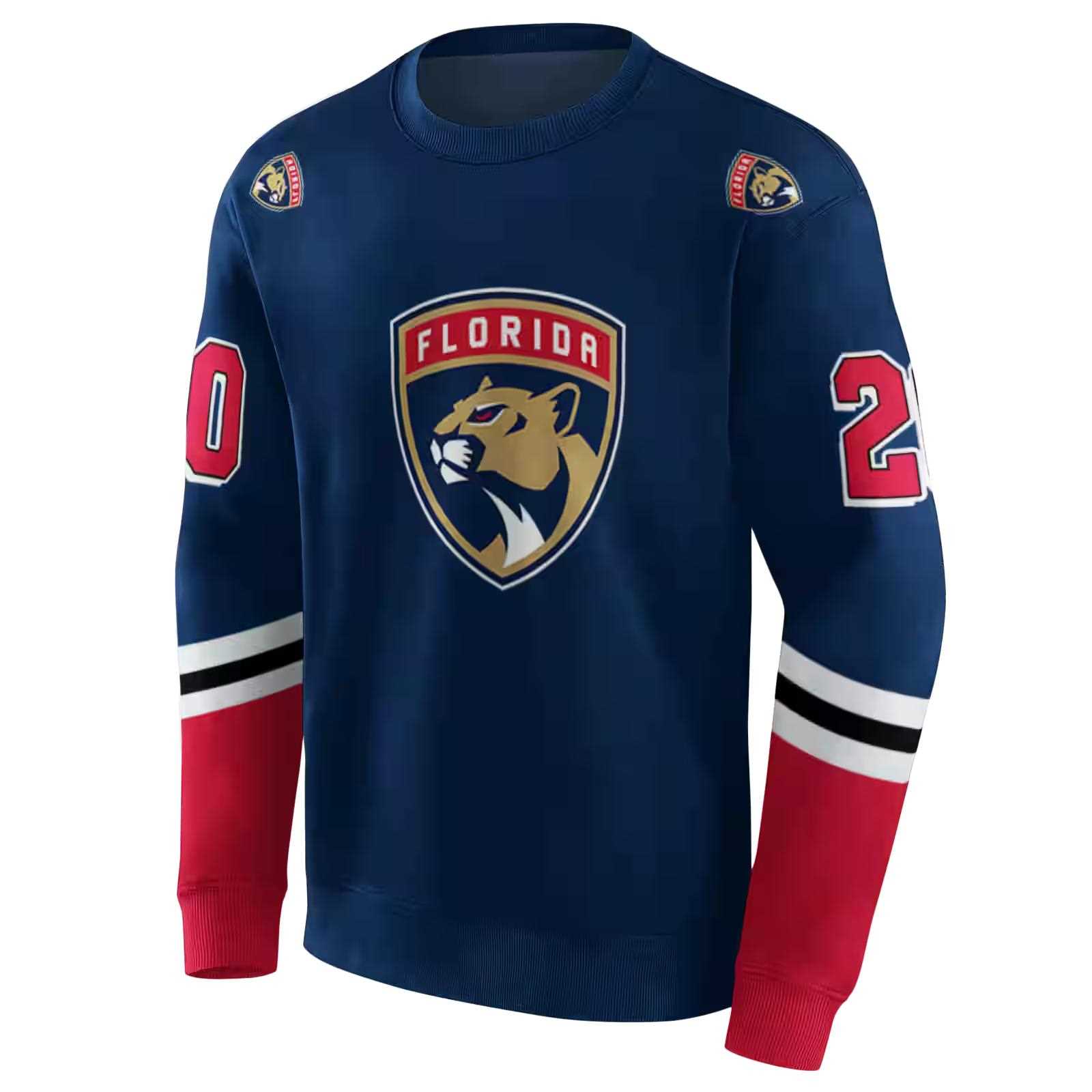 custom florida panthers striped sleeves red hoodie new arrival