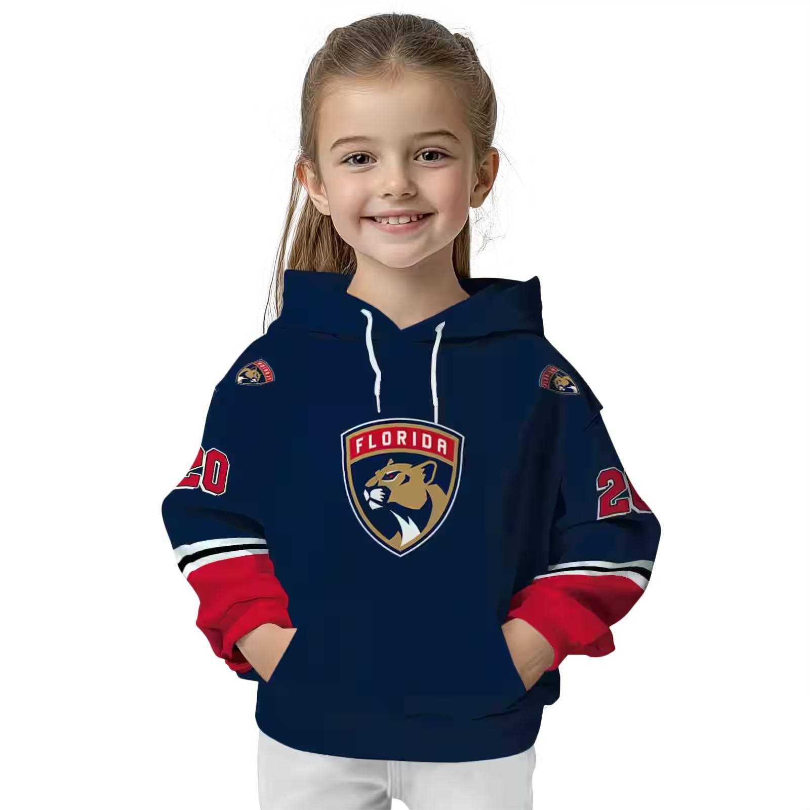 custom florida panthers striped sleeves red hoodie top rated