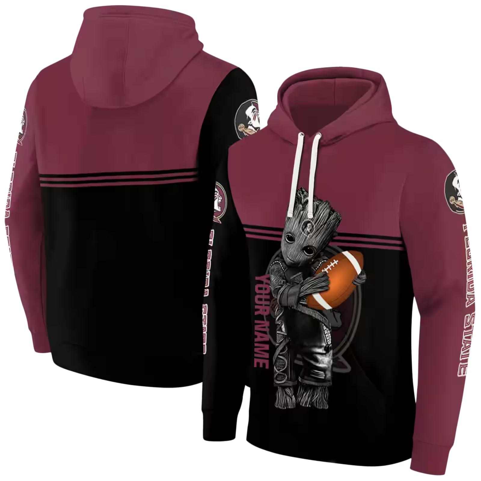 custom florida state seminoles baby groot garnet black hoodie fashion forward