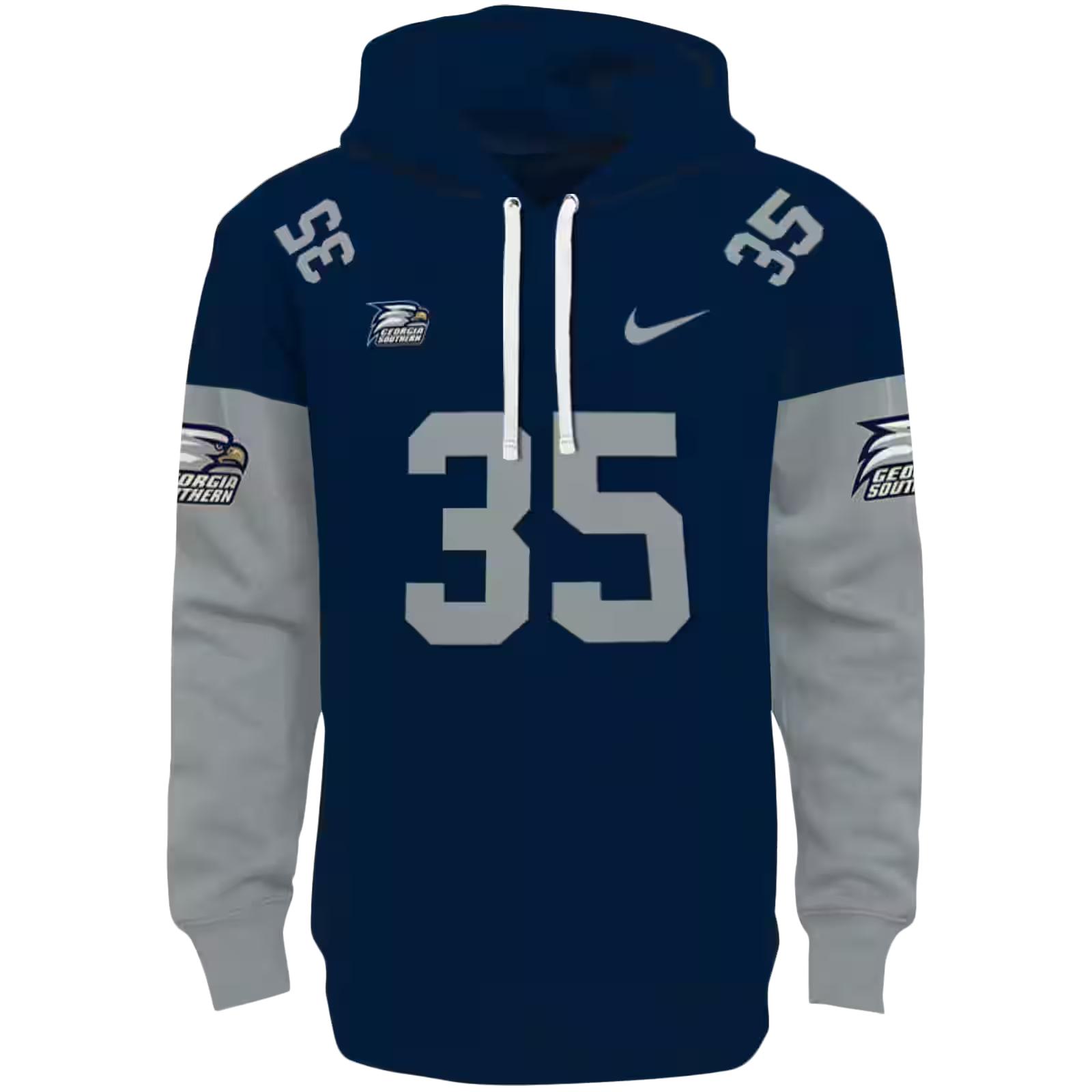 Custom Georgia Southern Eagles Minimal Design Blue Hoodie