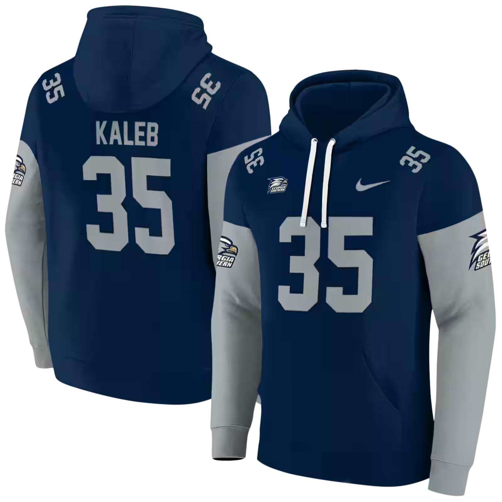 custom georgia southern eagles minimal design blue hoodie fashion forward