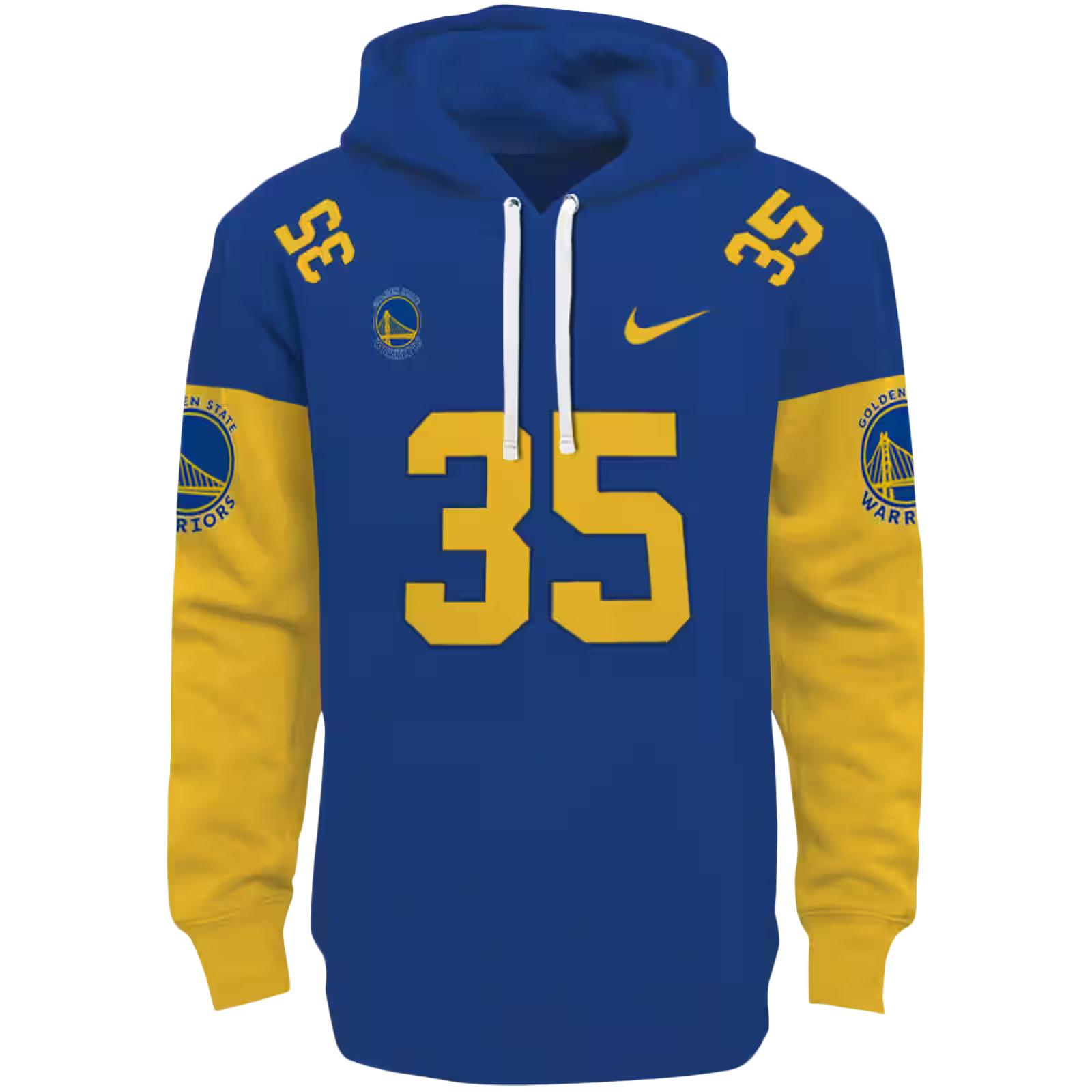 Custom Golden State Warriors Minimal Design Blue Hoodie