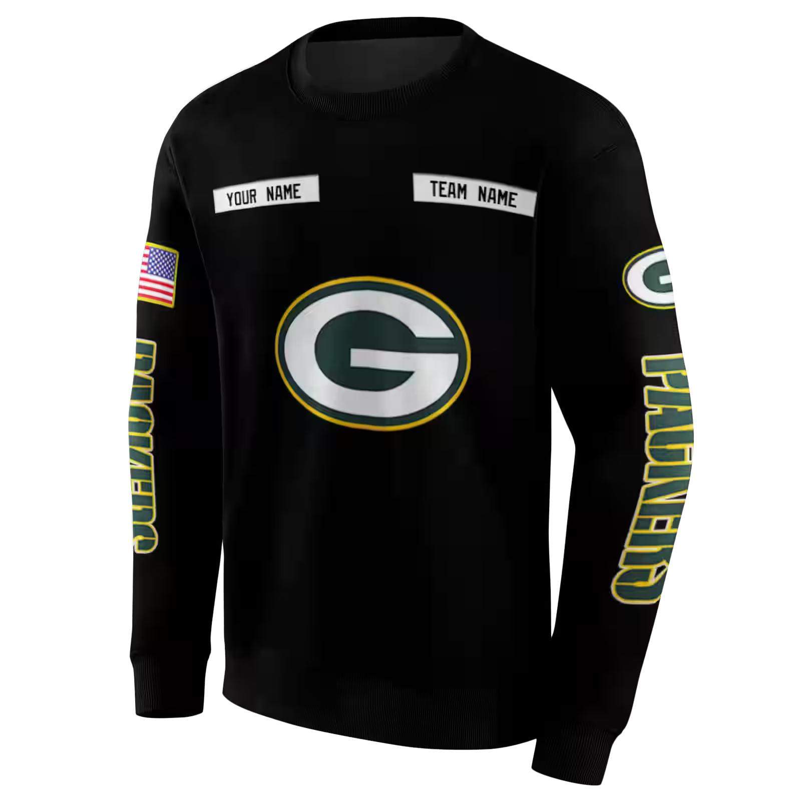 custom green bay packers punisher skull black hoodie new arrival