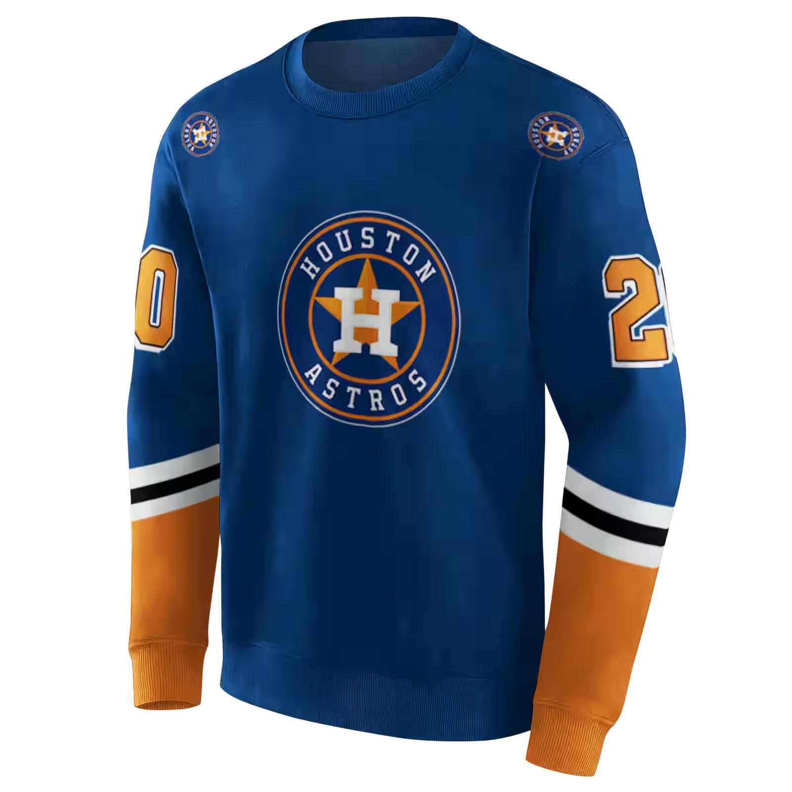 custom houston astros striped sleeves blue hoodie new arrival