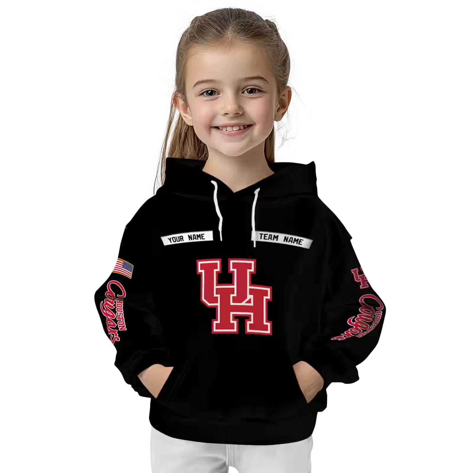 custom houston cougars punisher skull black hoodie top rated