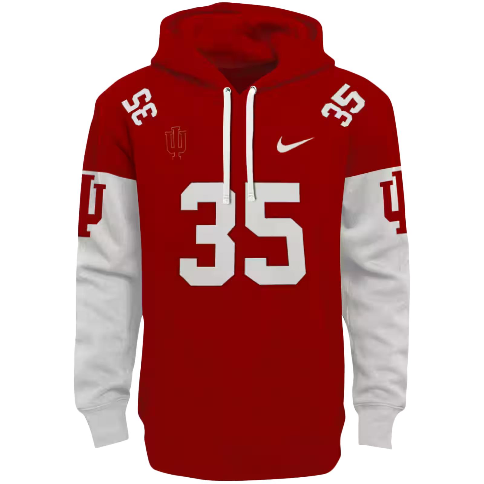 Custom Indiana Hoosiers Minimal Design Red Hoodie