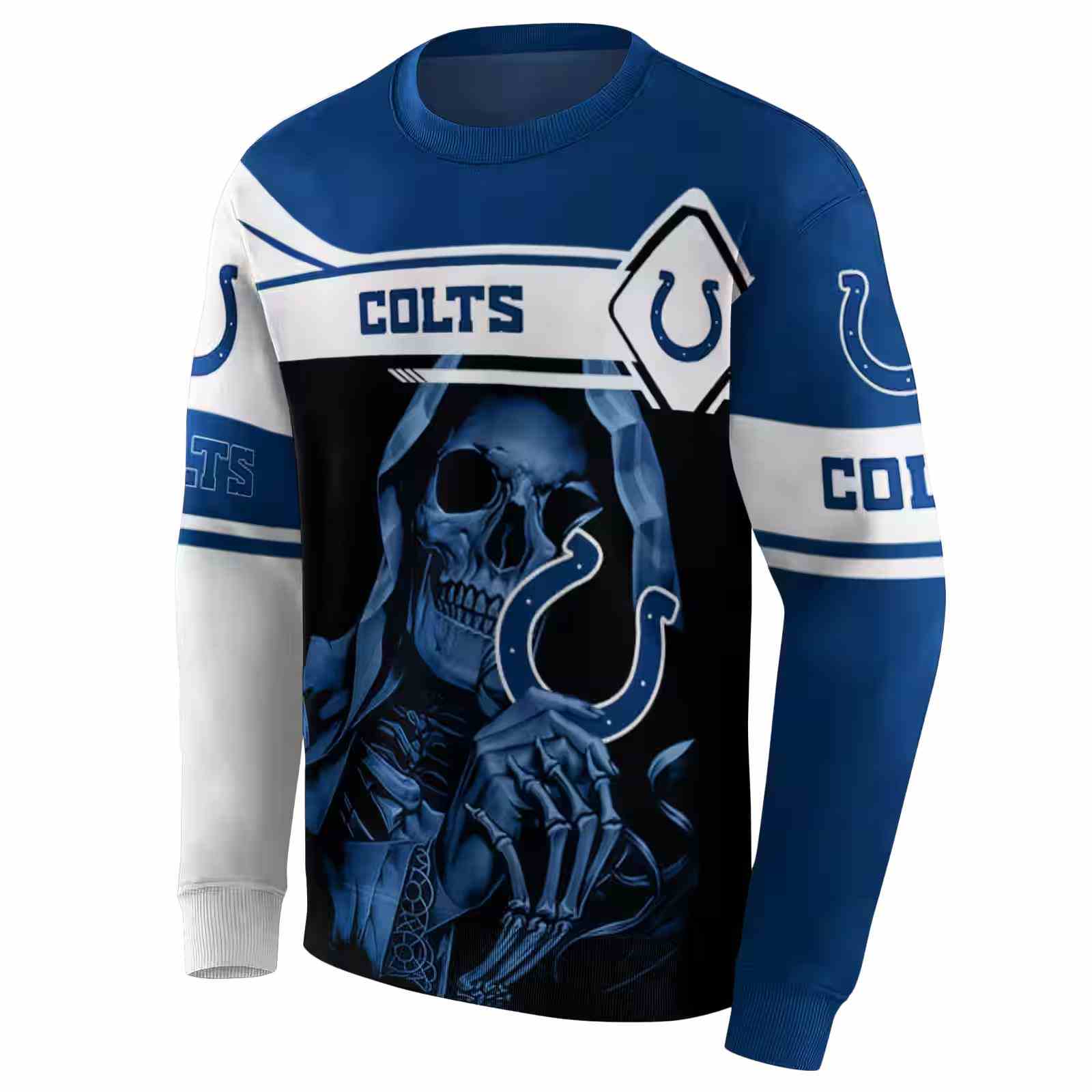 custom indianapolis colts grim reaper blue black hoodie new arrival