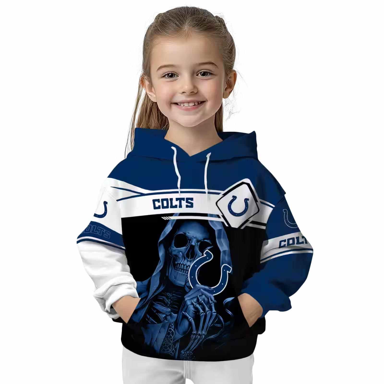 custom indianapolis colts grim reaper blue black hoodie top rated