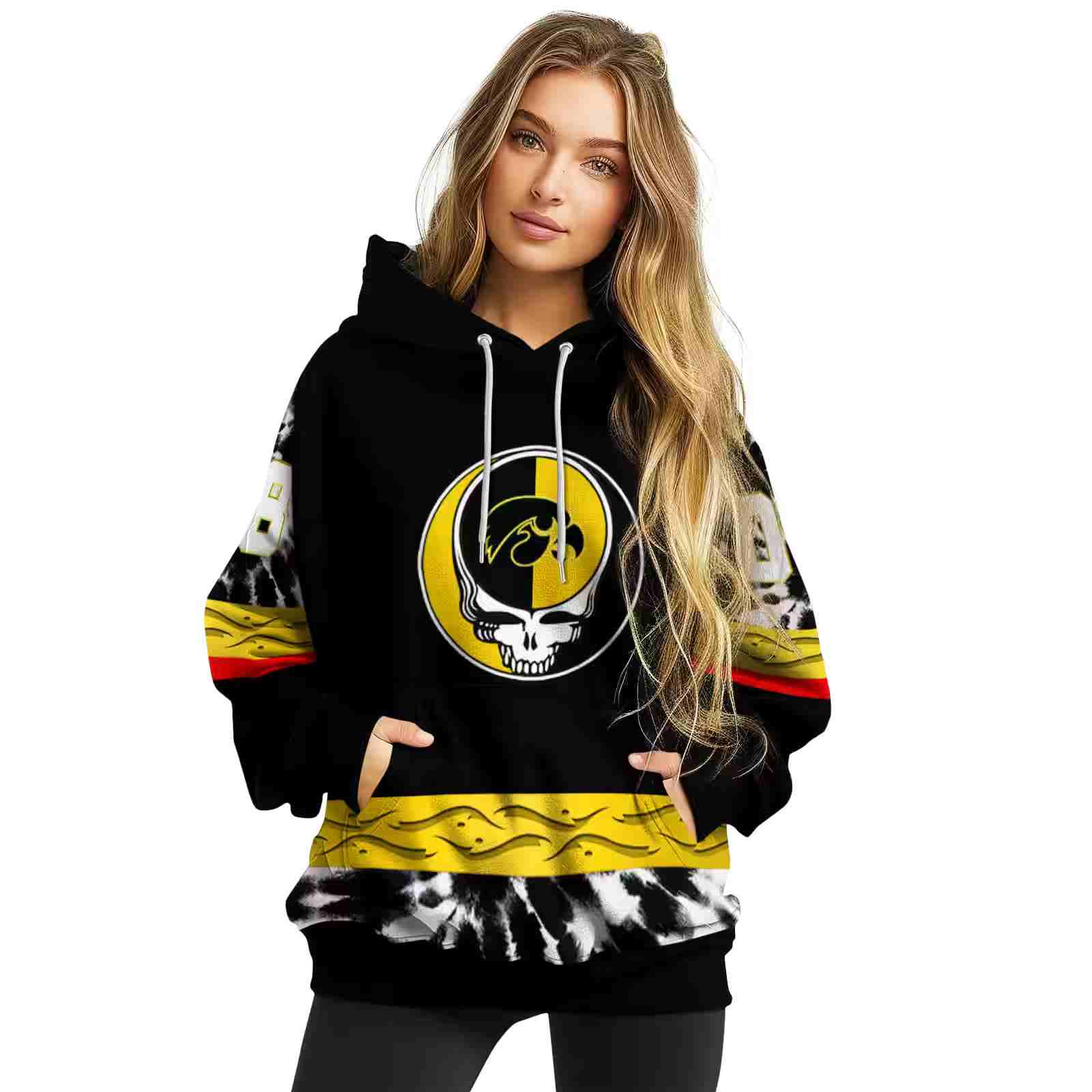 custom iowa hawkeyes grateful vibes black hoodie high quality