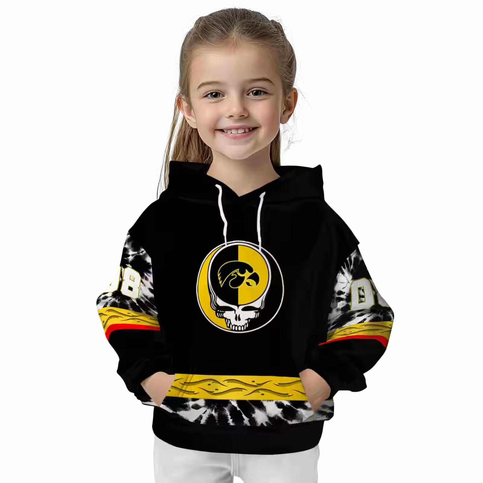 custom iowa hawkeyes grateful vibes black hoodie top rated