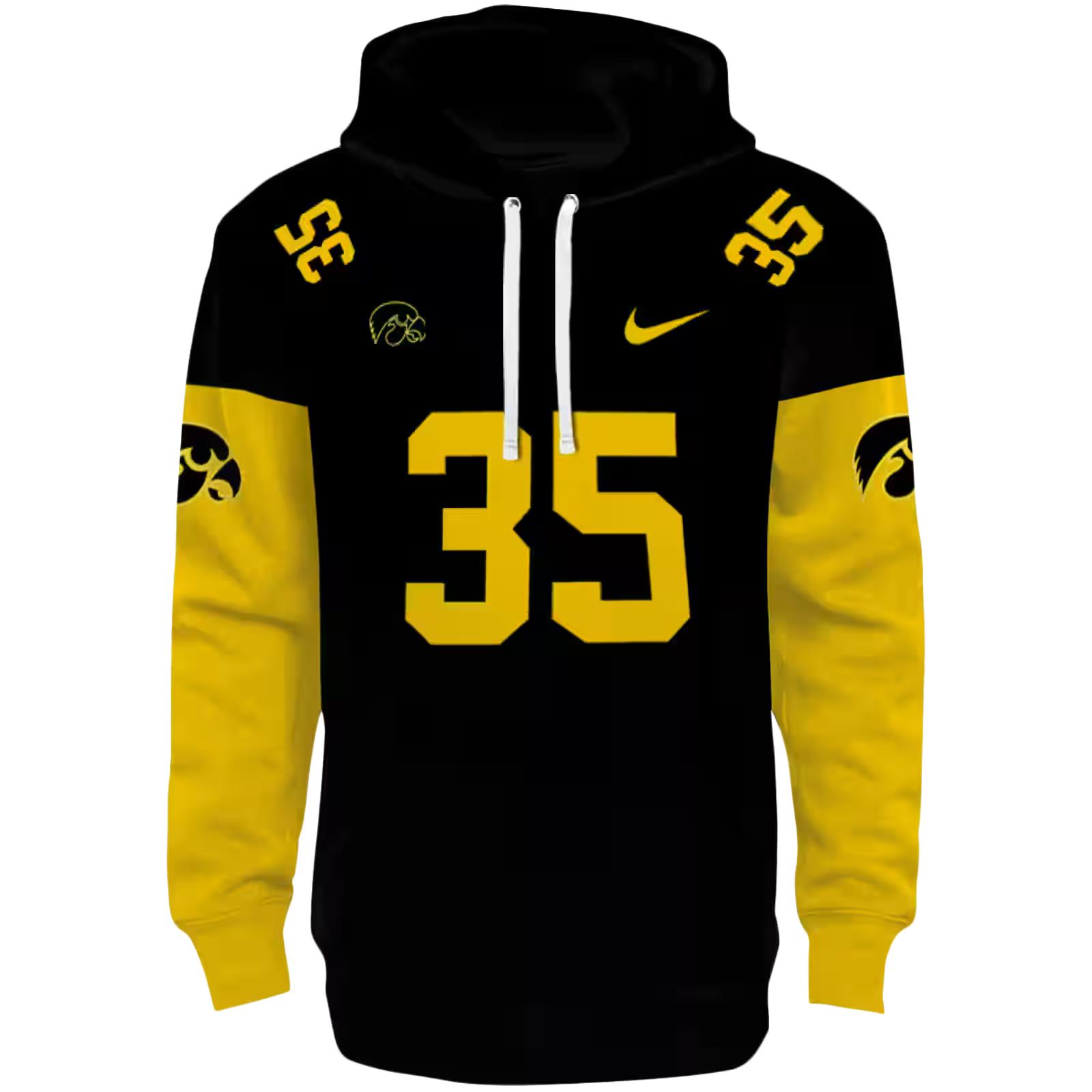 Custom Iowa Hawkeyes Minimal Design Black Hoodie