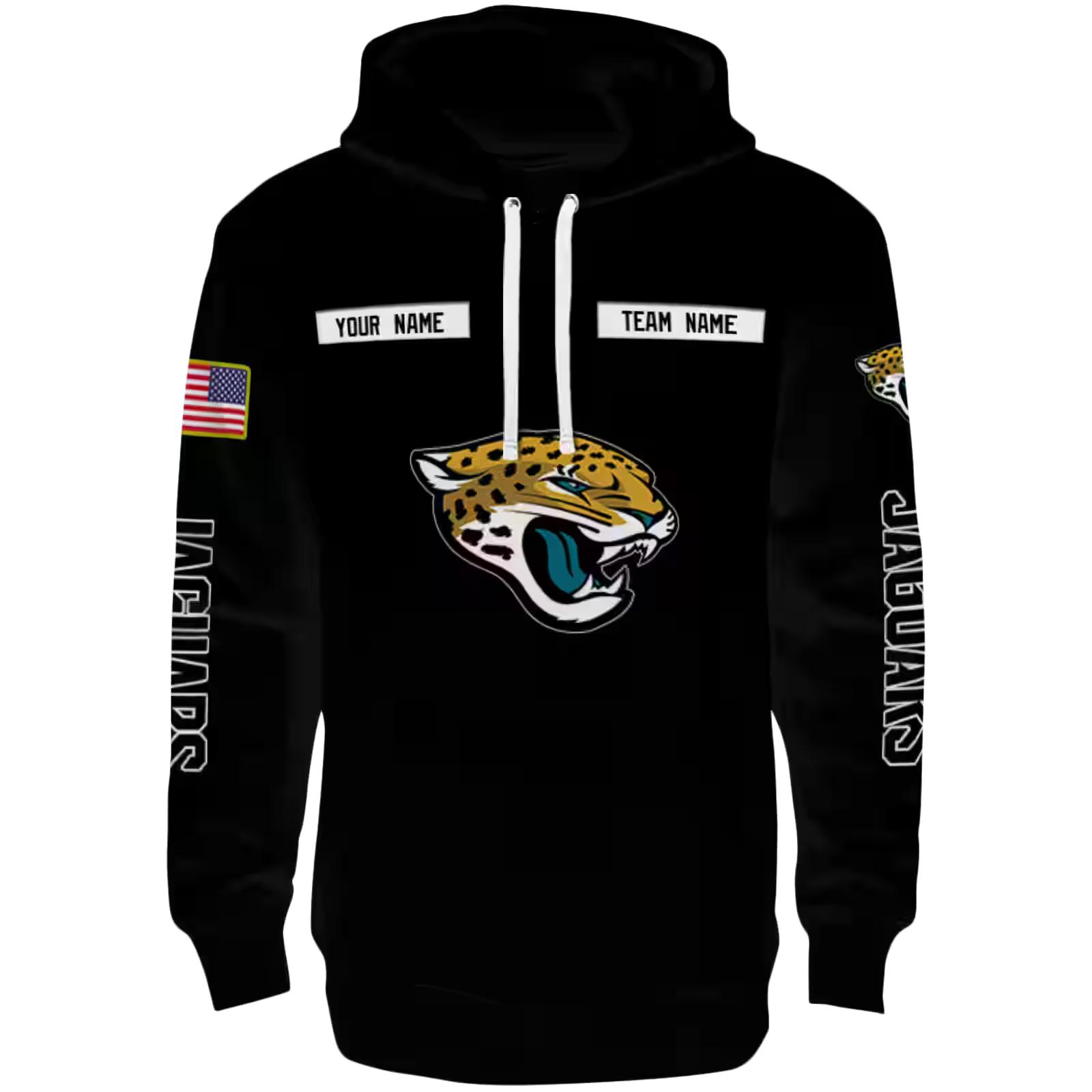 Custom Jacksonville Jaguars Punisher Skull Black Hoodie