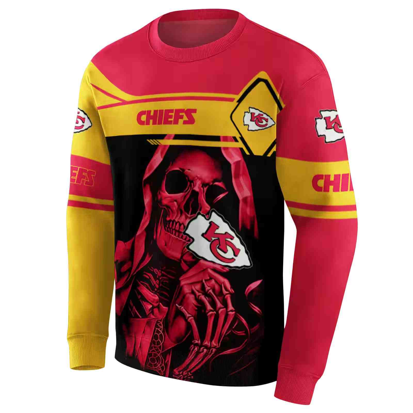 custom kansas city chiefs grim reaper red black hoodie new arrival