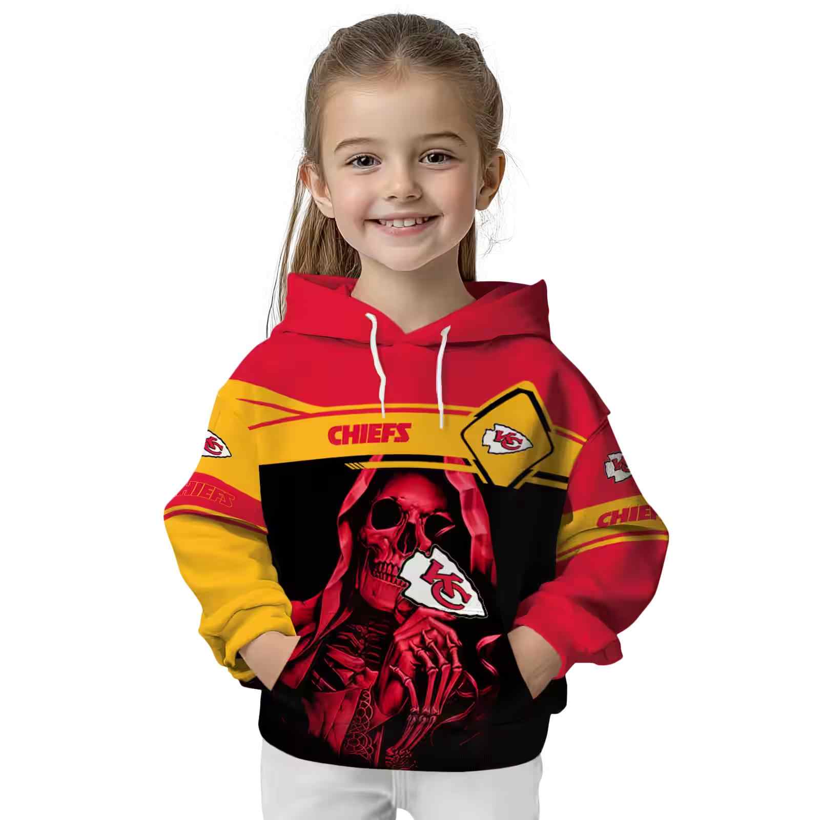 custom kansas city chiefs grim reaper red black hoodie top rated