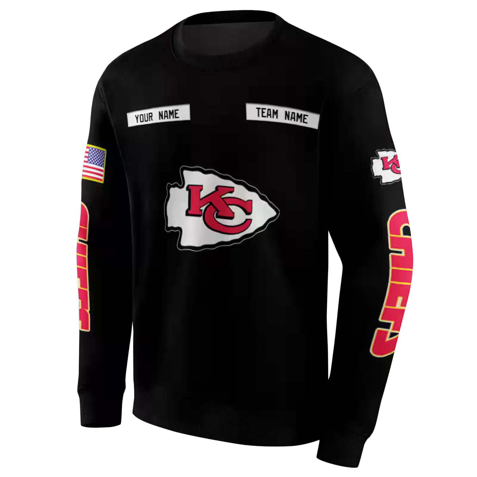 custom kansas city chiefs punisher skull black hoodie new arrival