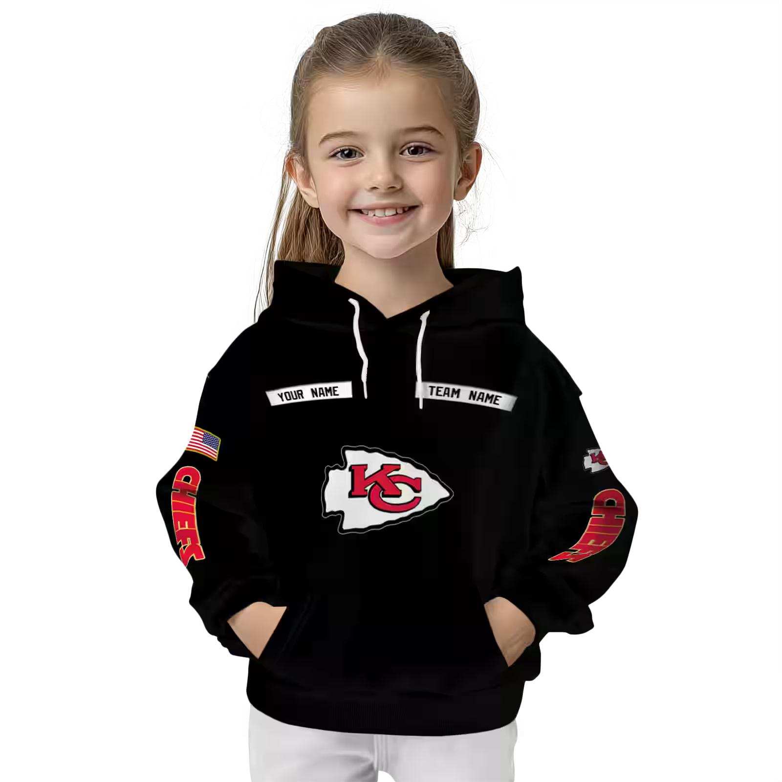 custom kansas city chiefs punisher skull black hoodie top rated