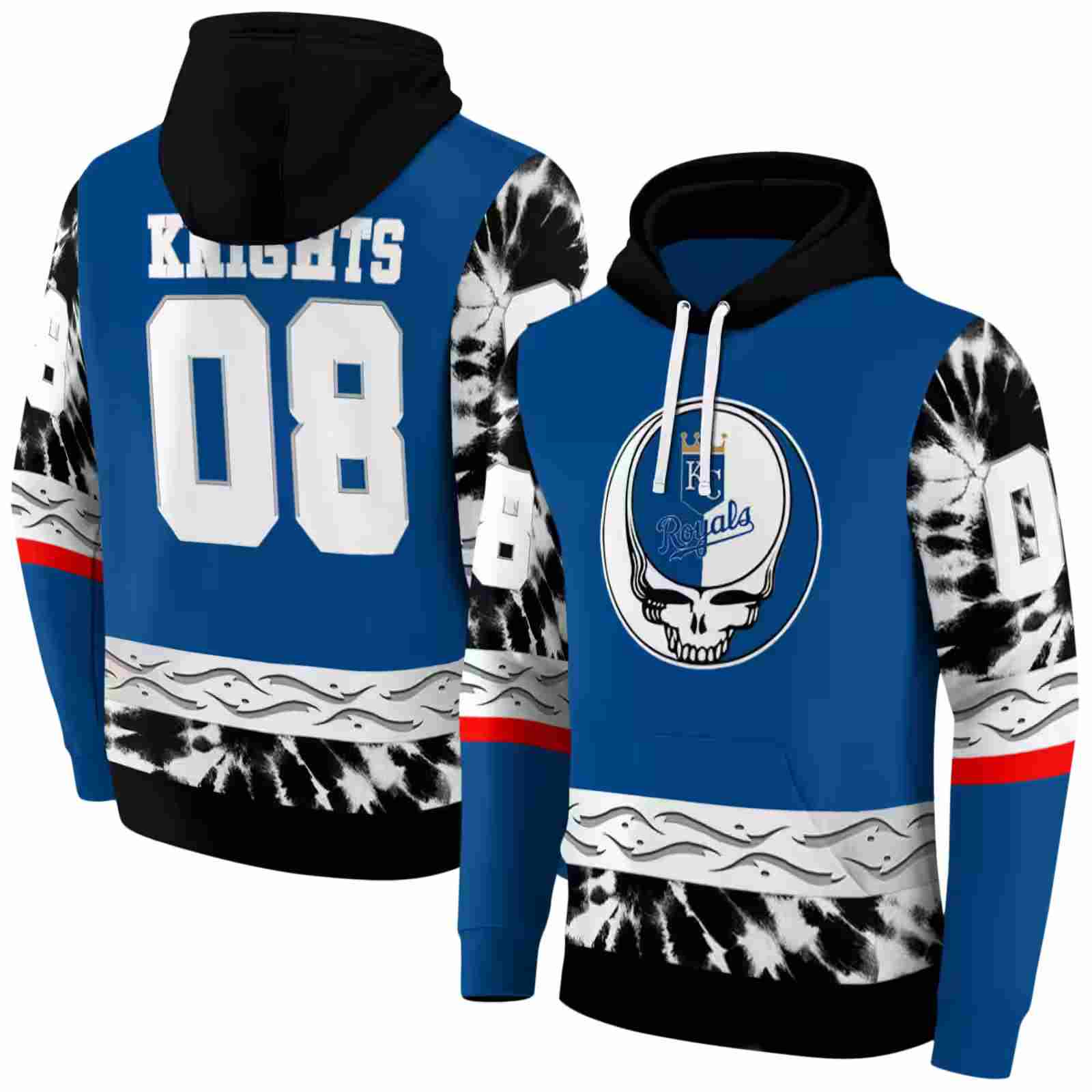 custom kansas city royals grateful vibes royal blue hoodie fashion forward