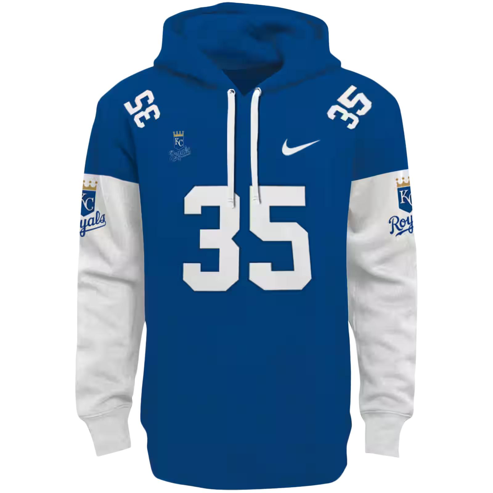 Custom Kansas City Royals Minimal Design Royal Blue Hoodie