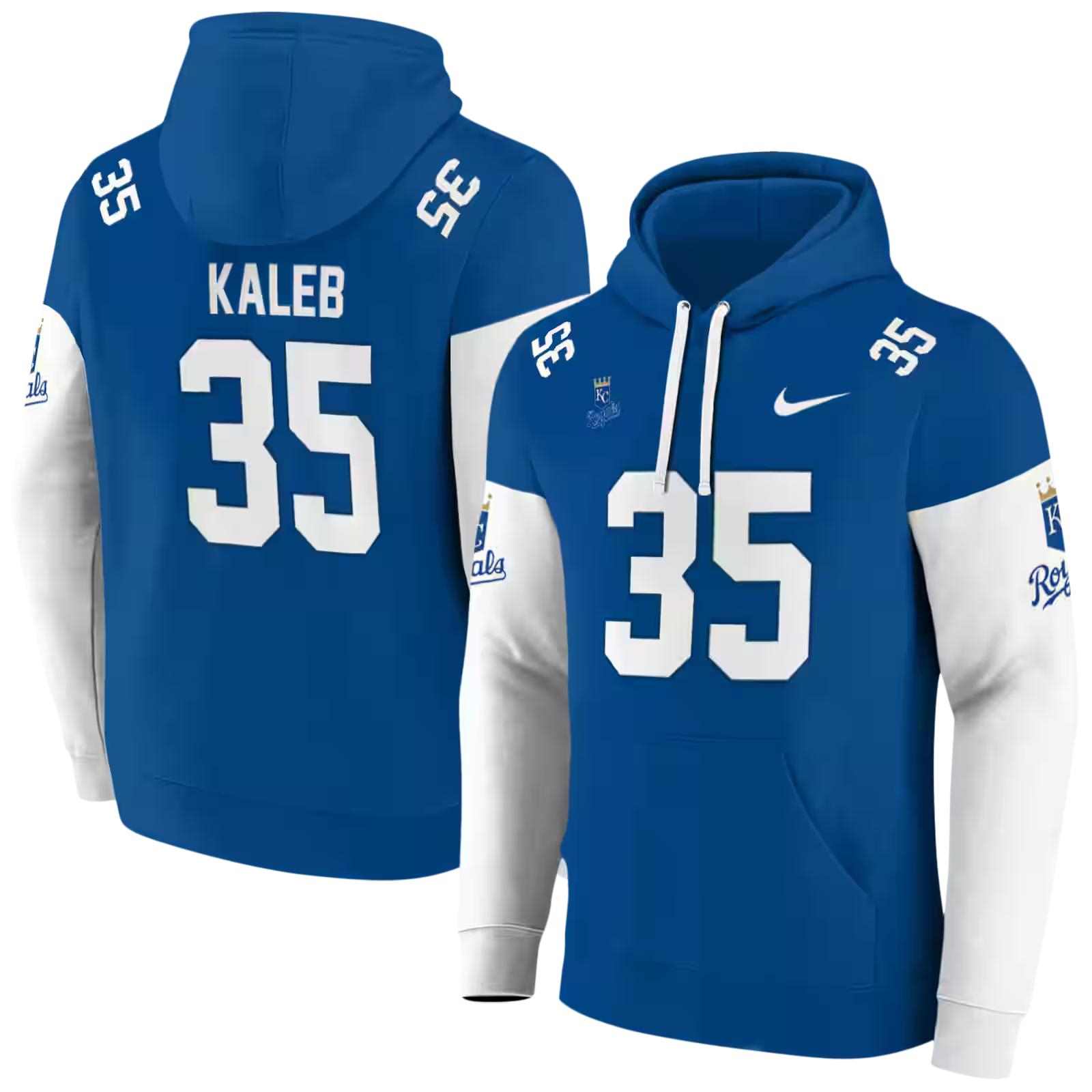 custom kansas city royals minimal design royal blue hoodie fashion forward