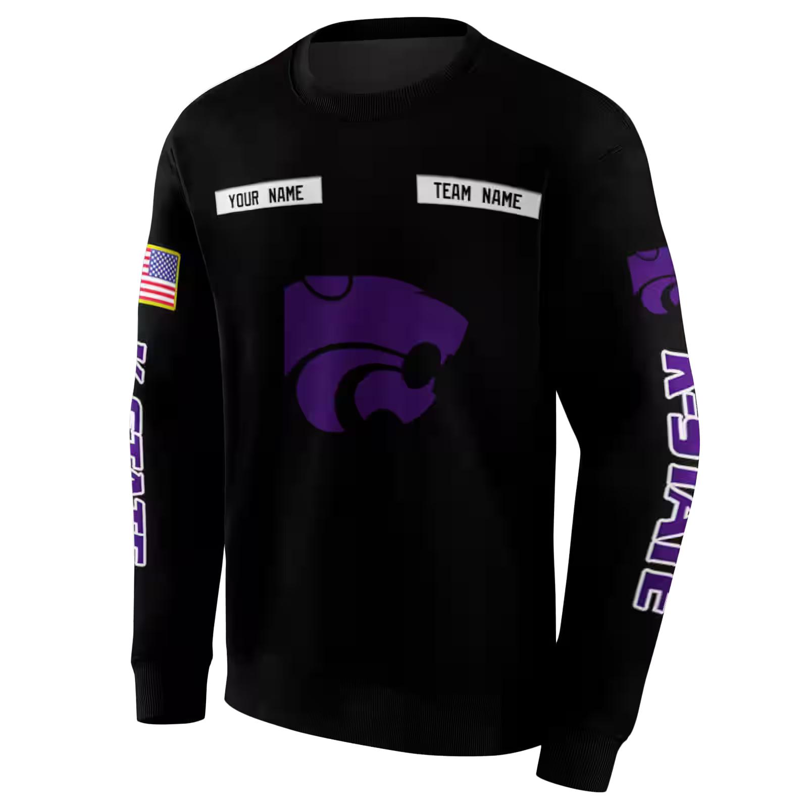 custom kansas state wildcats punisher skull black hoodie new arrival