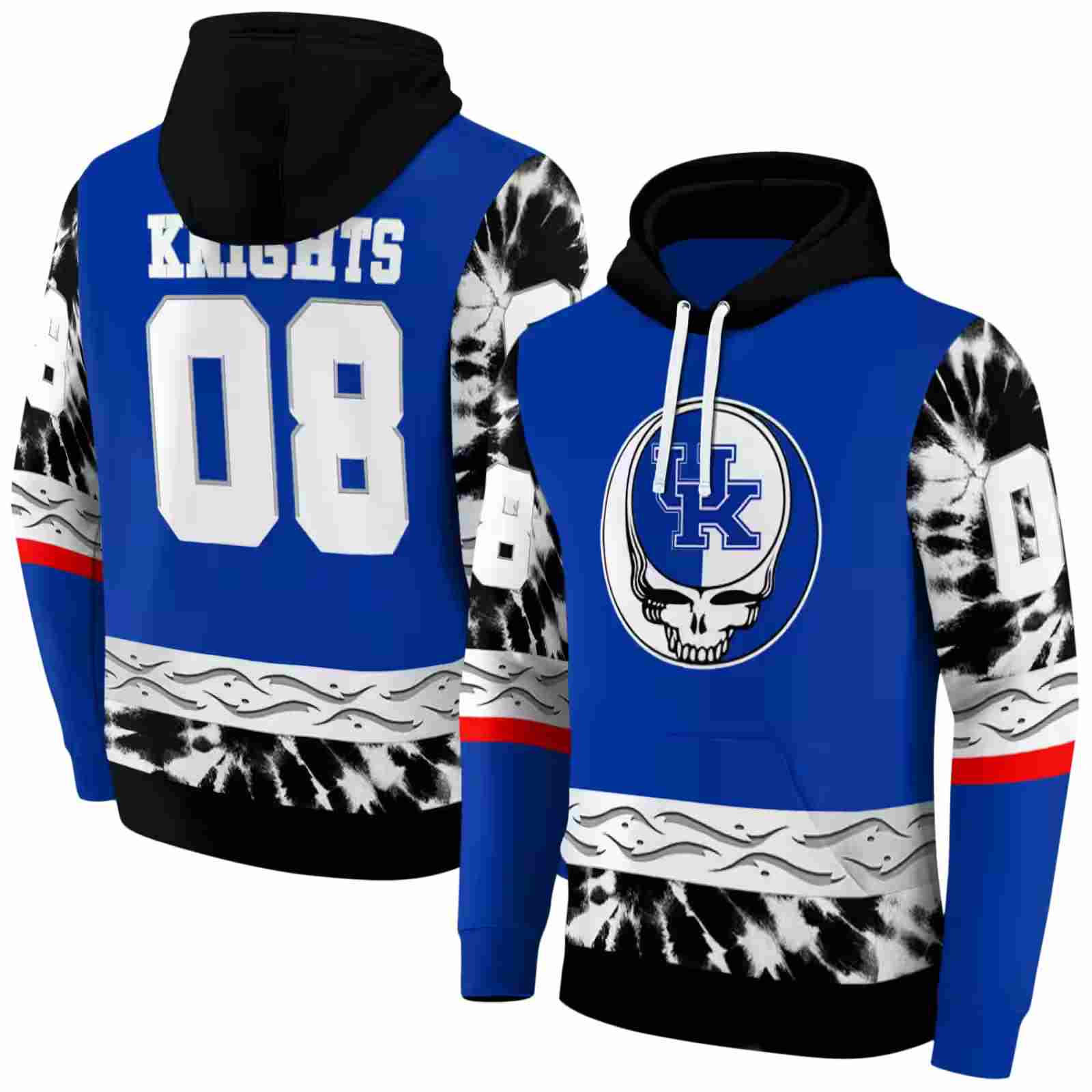 custom kentucky wildcats grateful vibes blue hoodie fashion forward