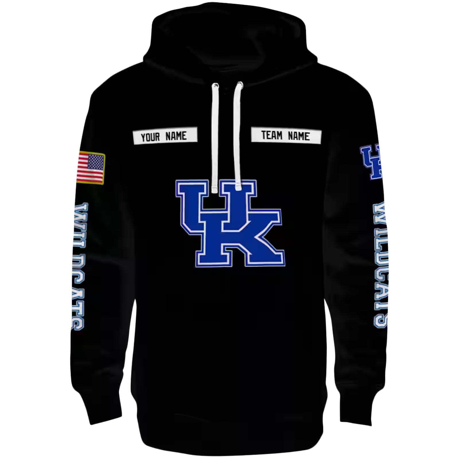 Custom Kentucky Wildcats Punisher Skull Black Hoodie