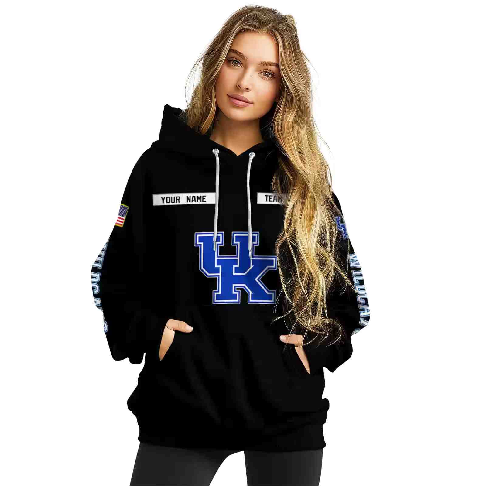 custom kentucky wildcats punisher skull black hoodie high quality