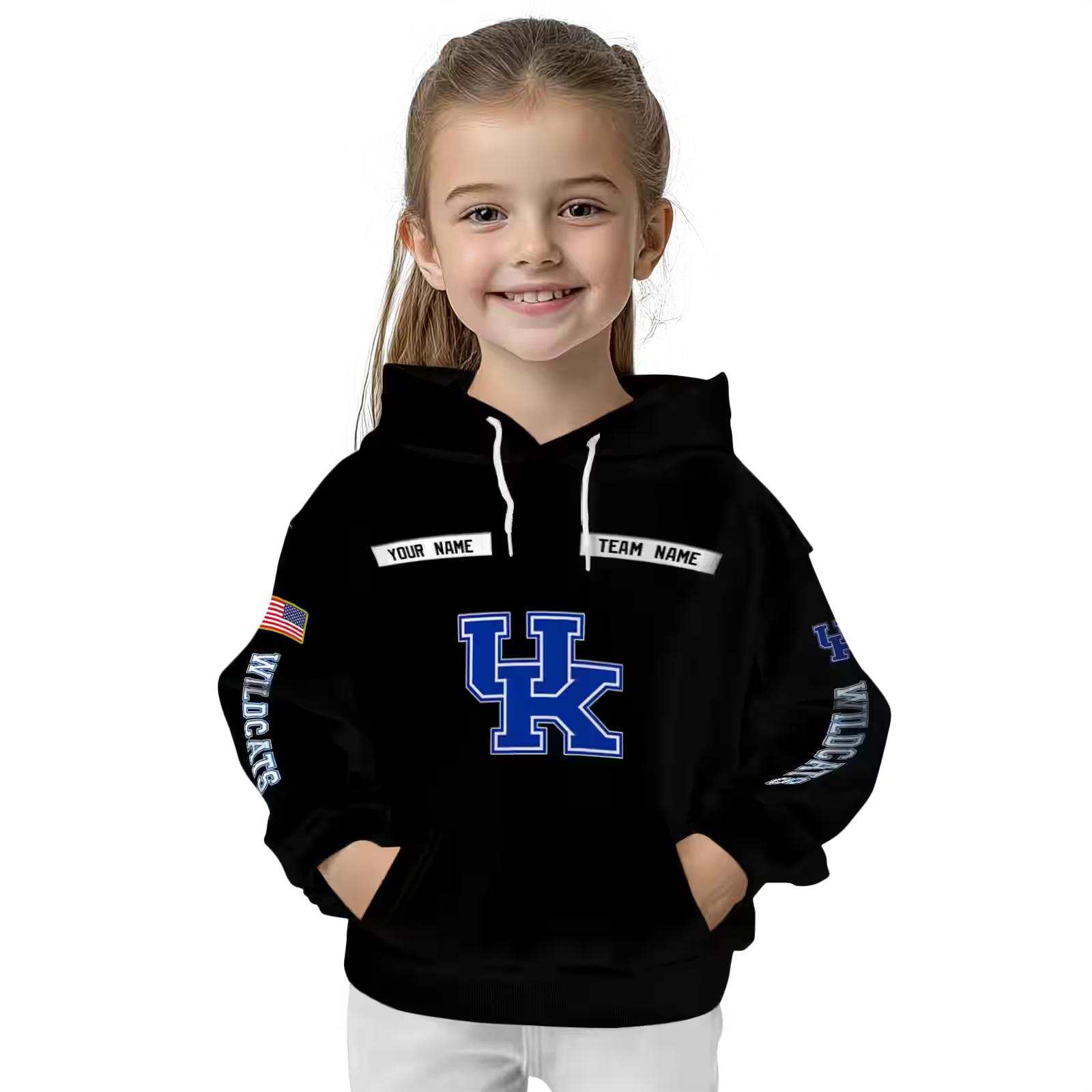 custom kentucky wildcats punisher skull black hoodie top rated