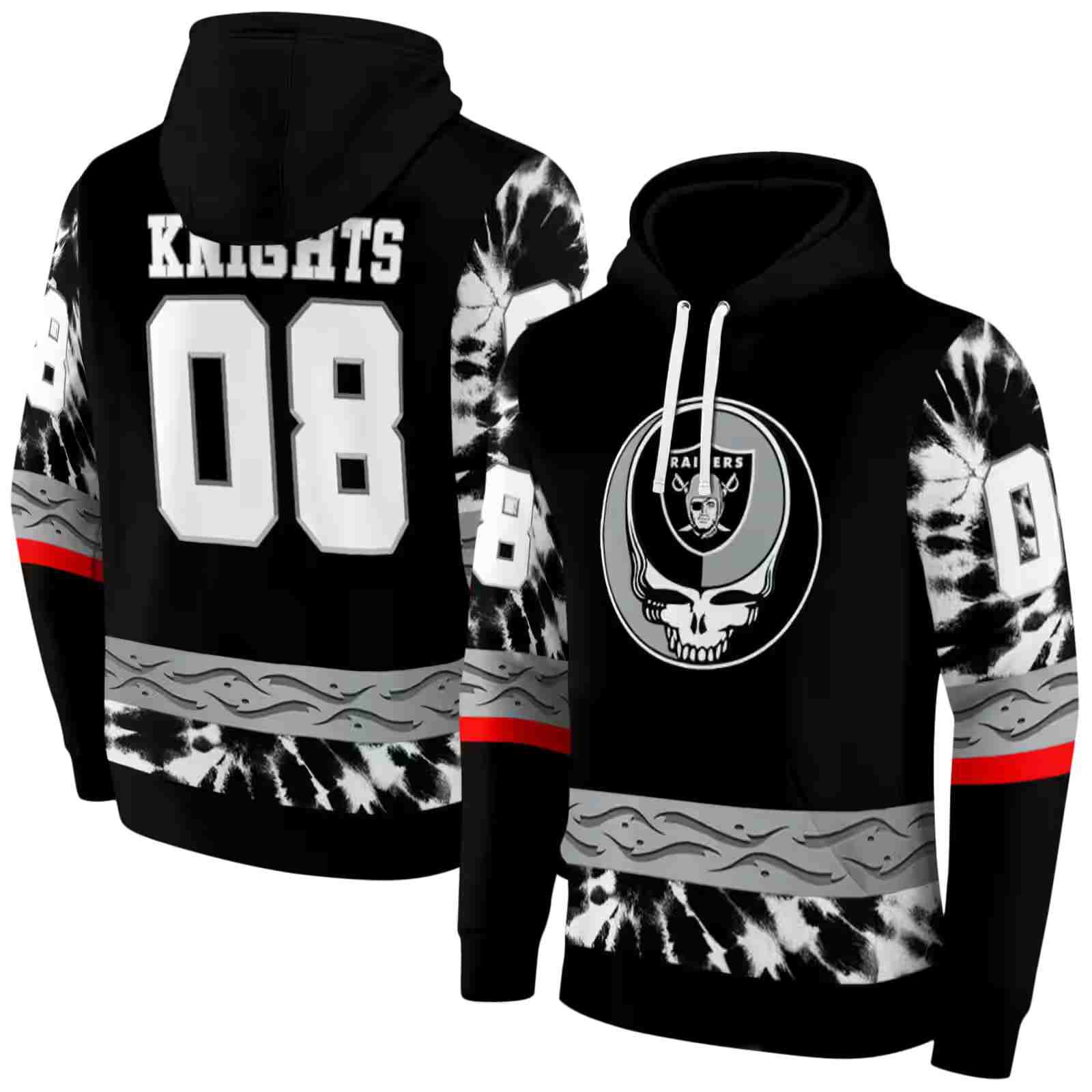 custom las vegas raiders grateful vibes black hoodie fashion forward