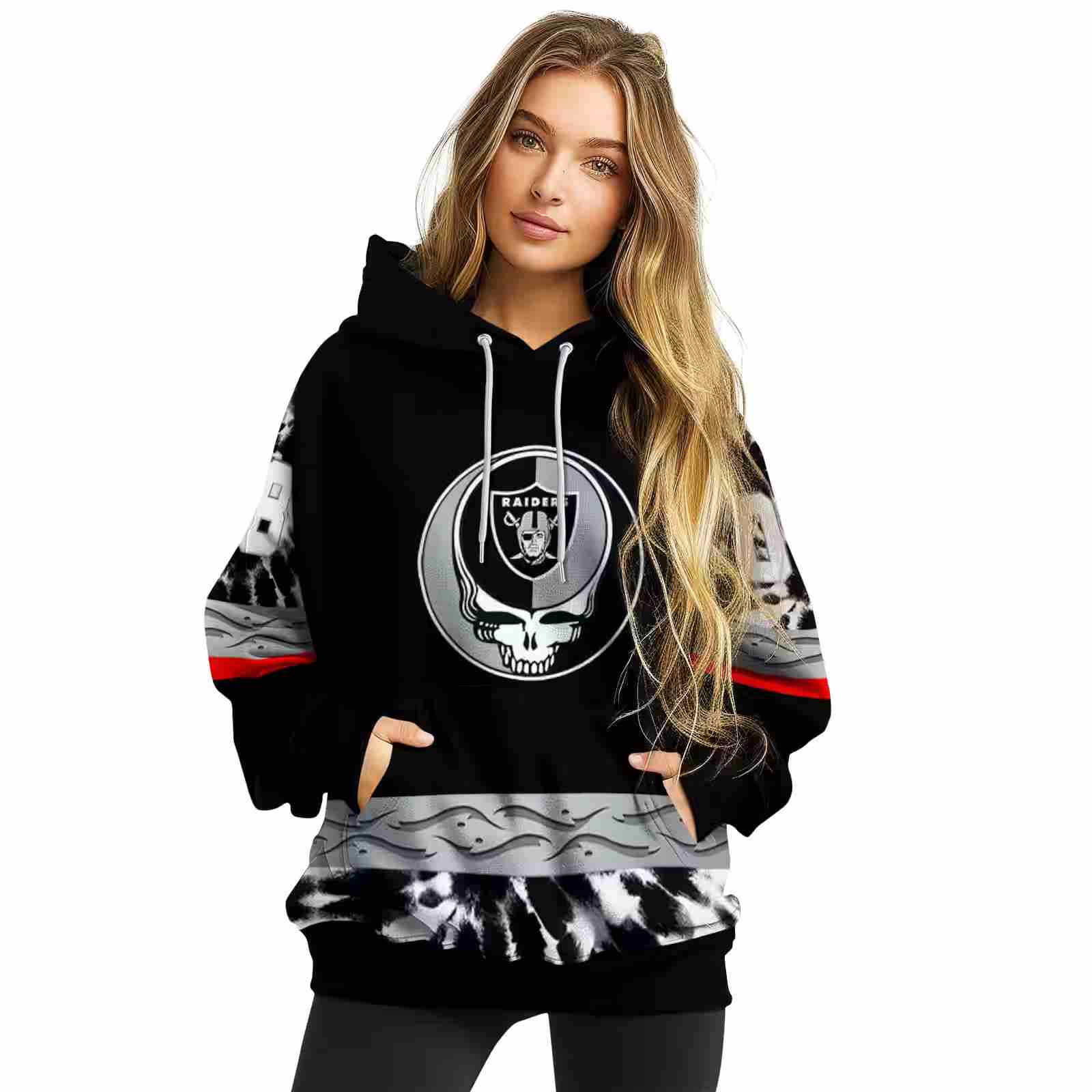 custom las vegas raiders grateful vibes black hoodie high quality