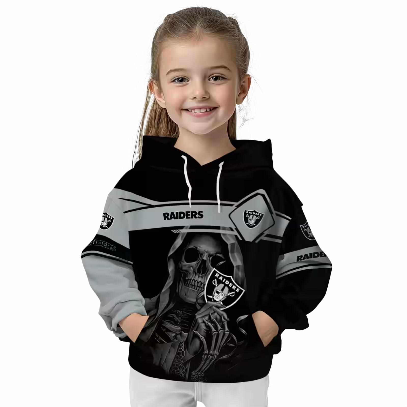 custom las vegas raiders grim reaper black hoodie top rated