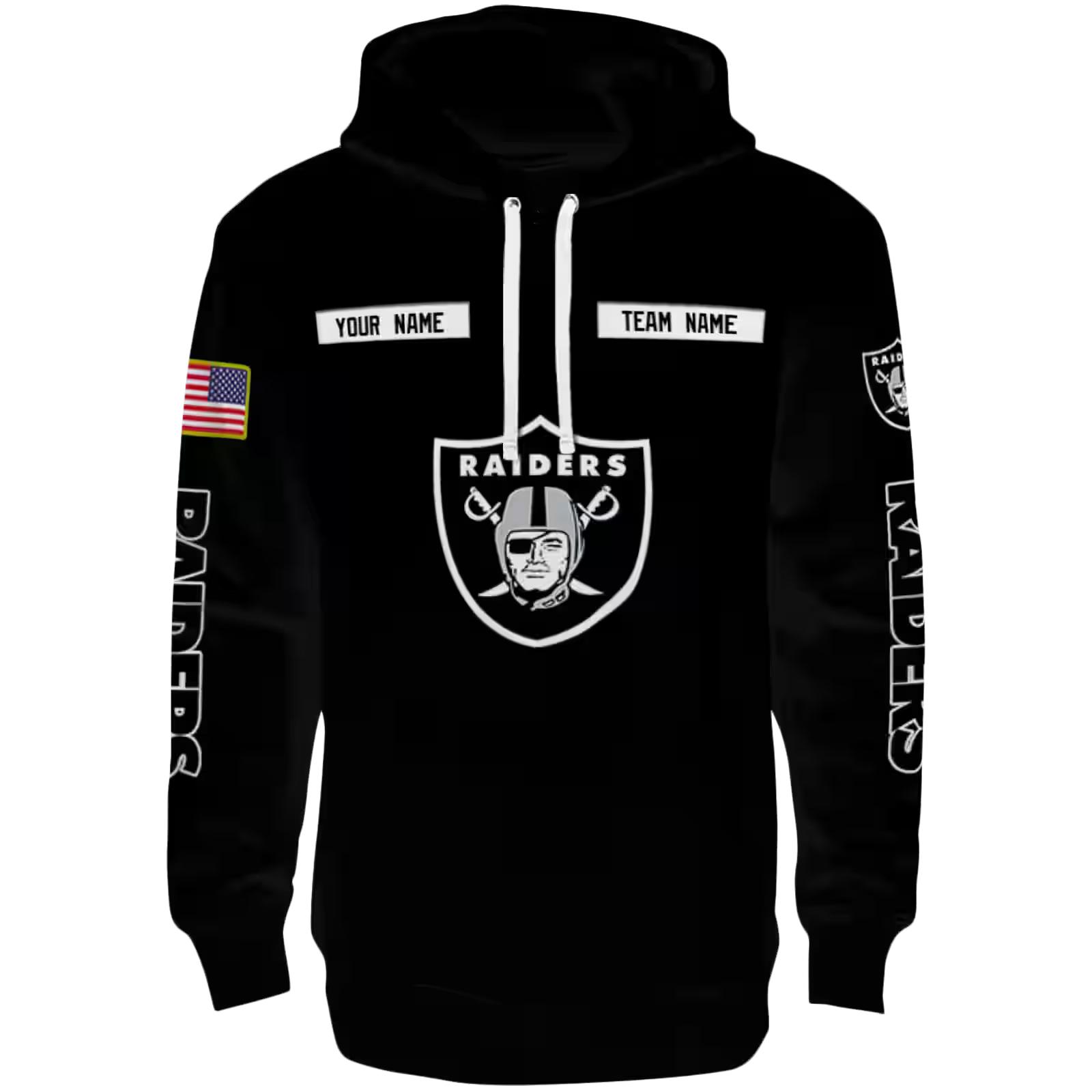 Custom Las Vegas Raiders Punisher Skull Black Hoodie