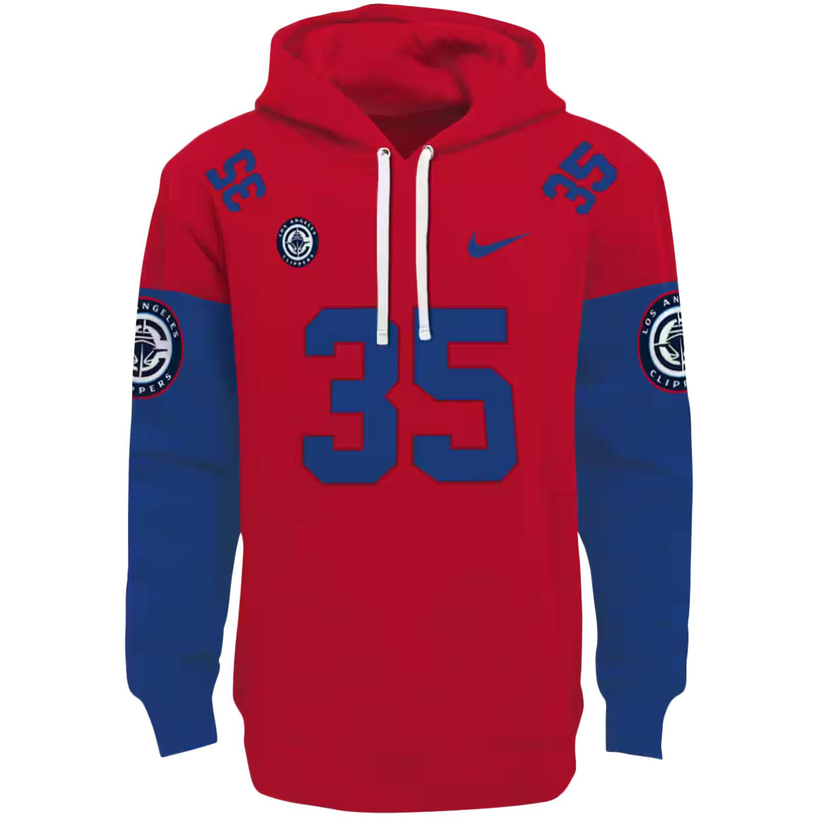 Custom Los Angeles Clippers Minimal Design Red Hoodie