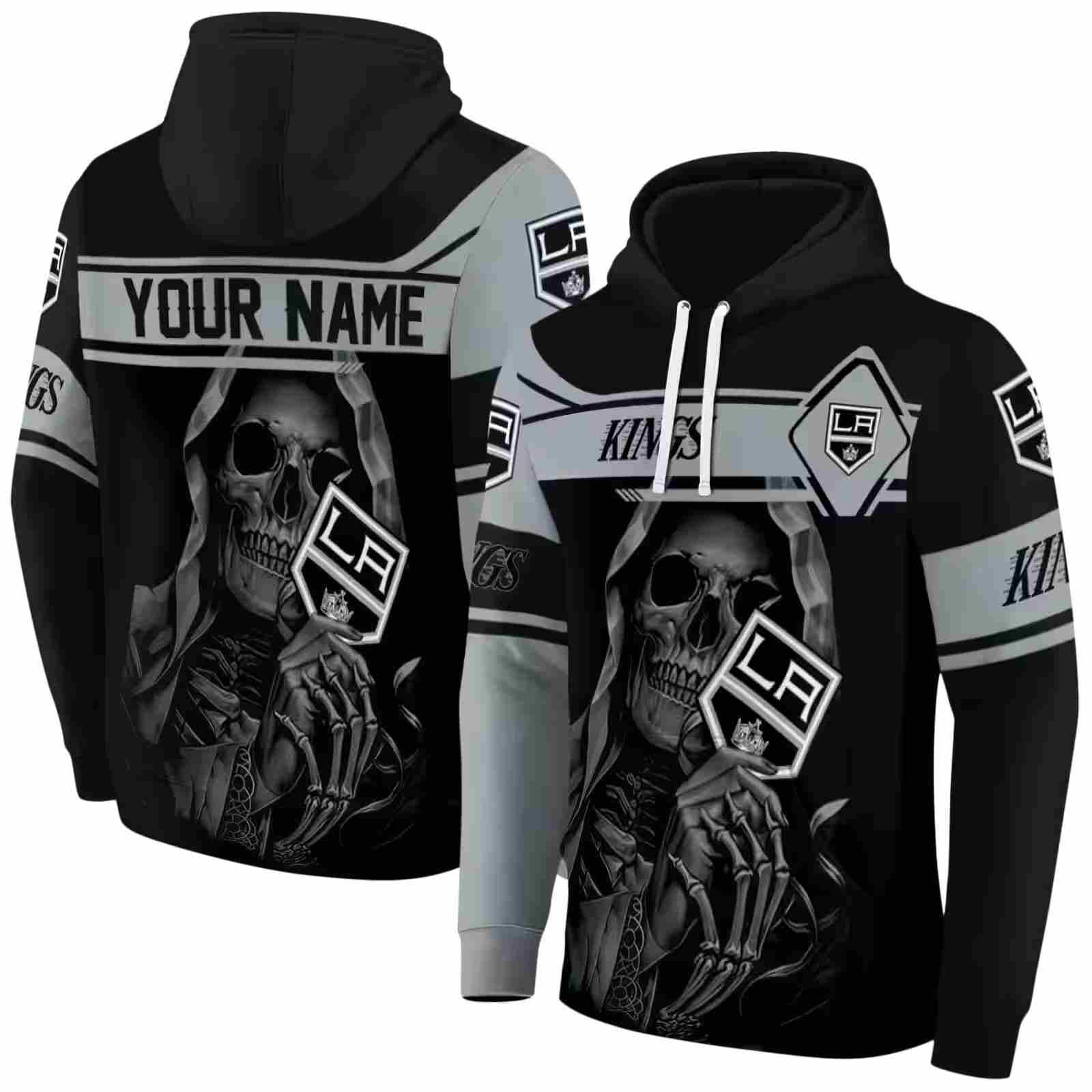 custom los angeles kings grim reaper black hoodie fashion forward