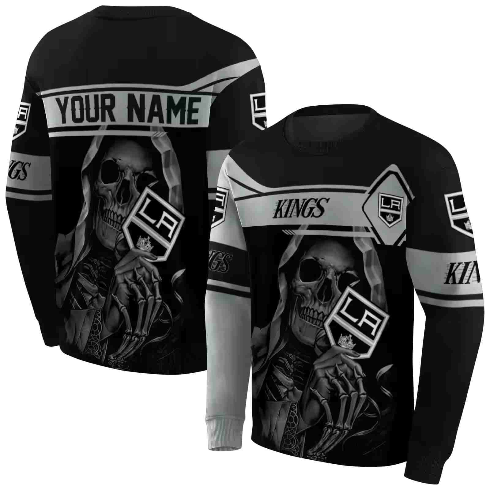 custom los angeles kings grim reaper black hoodie premium grade