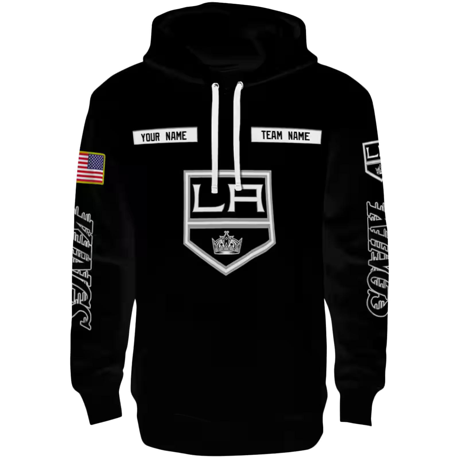 Custom Los Angeles Kings Punisher Skull Black Hoodie