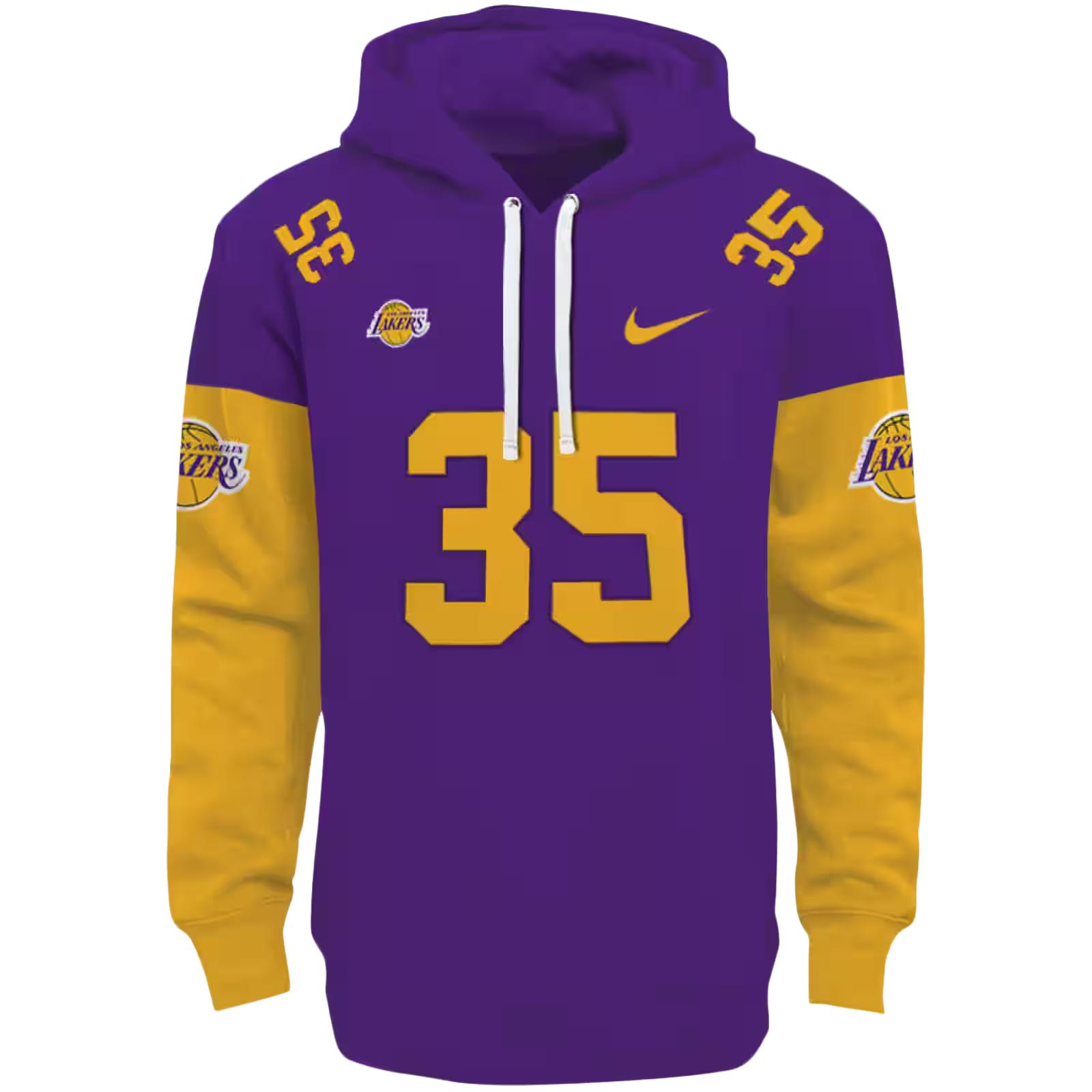 Custom Los Angeles Lakers Minimal Design Purple Hoodie