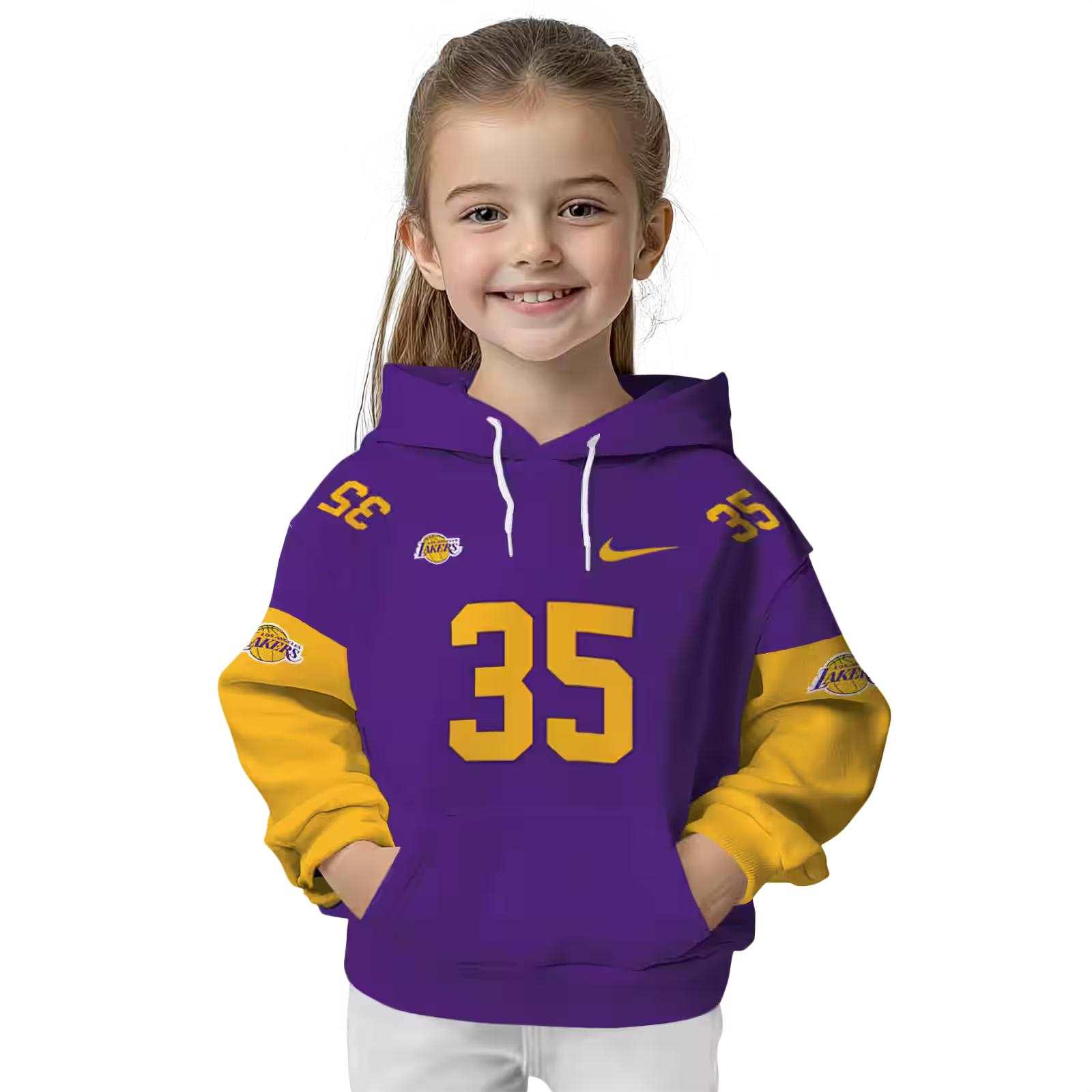 custom los angeles lakers minimal design purple hoodie top rated