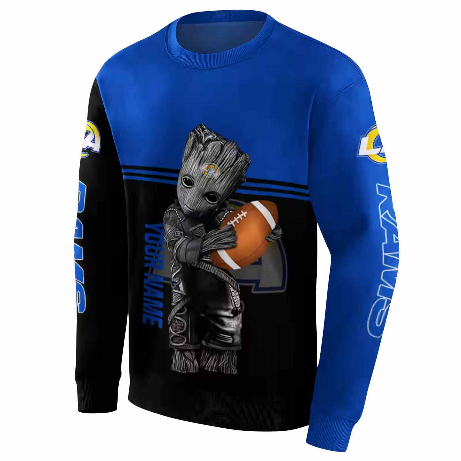 custom los angeles rams baby groot blue black hoodie new arrival