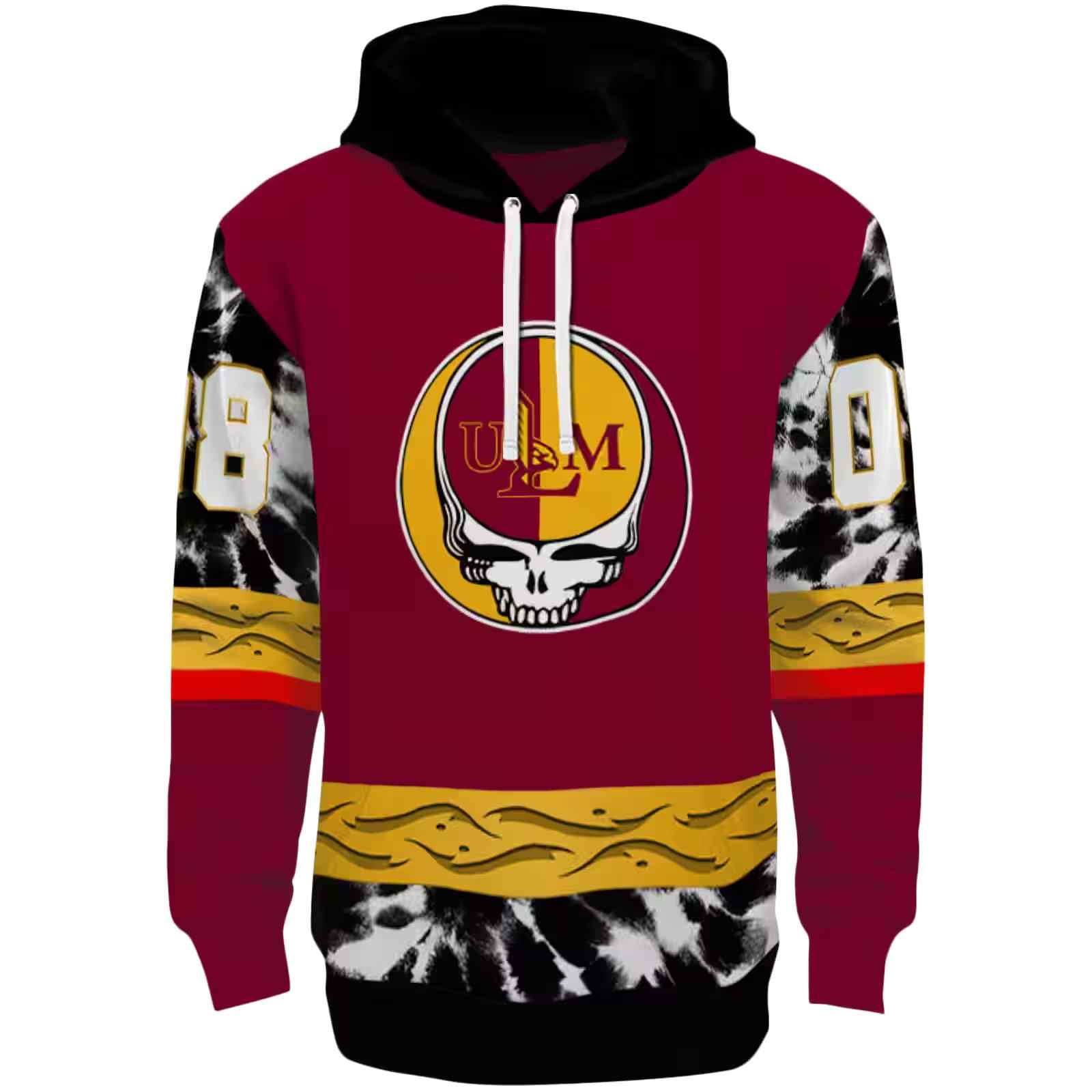 Custom Louisiana-Monroe Warhawks Grateful Vibes Red Hoodie