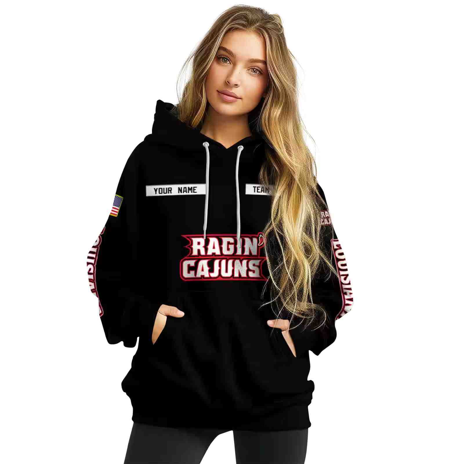 custom louisiana ragin cajuns punisher skull black hoodie high quality