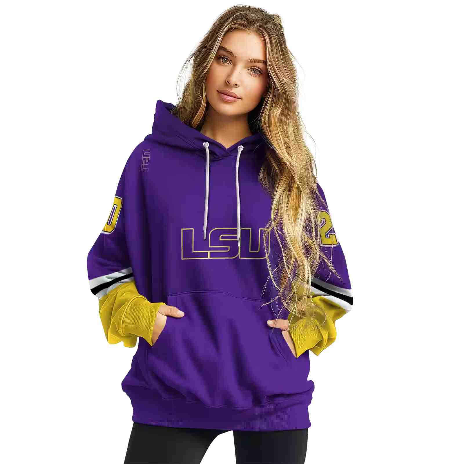 custom lsu tigers striped sleeves purple hoodie high quality