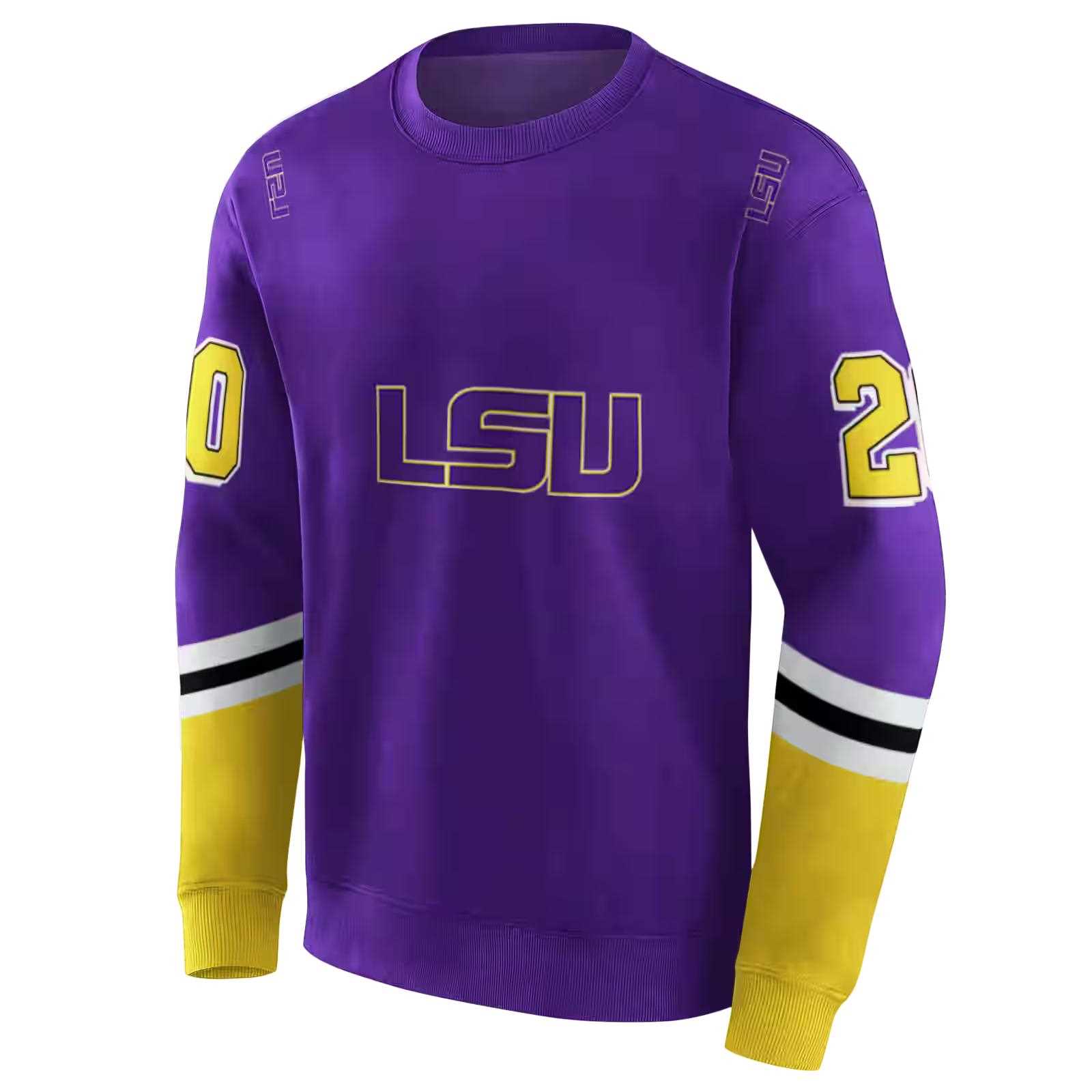 custom lsu tigers striped sleeves purple hoodie new arrival