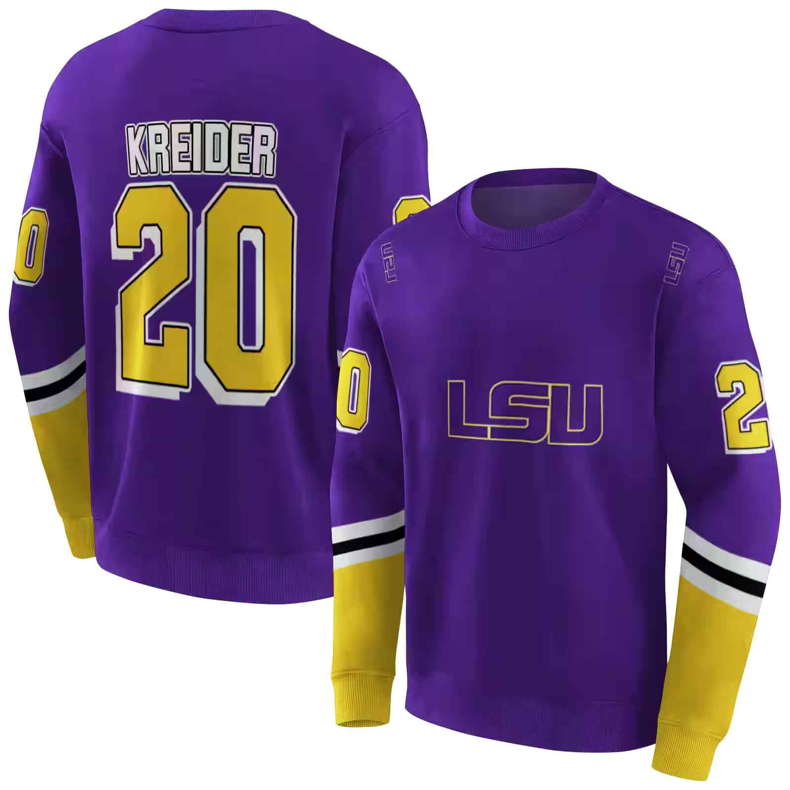 custom lsu tigers striped sleeves purple hoodie premium grade