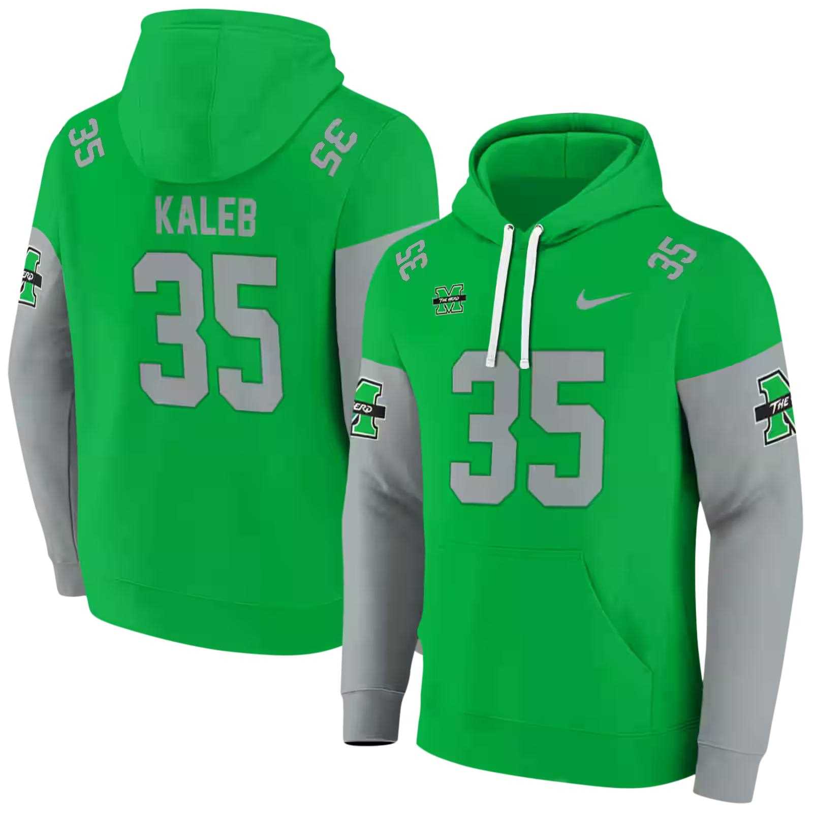 custom marshall thundering herd minimal design green hoodie fashion forward