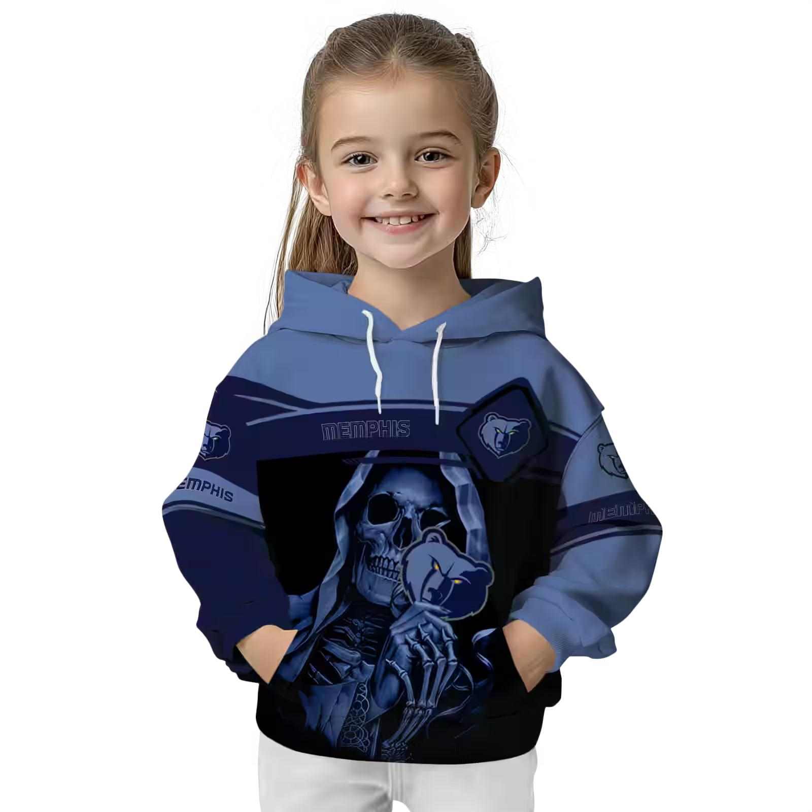 custom memphis grizzlies grim reaper blue black hoodie top rated