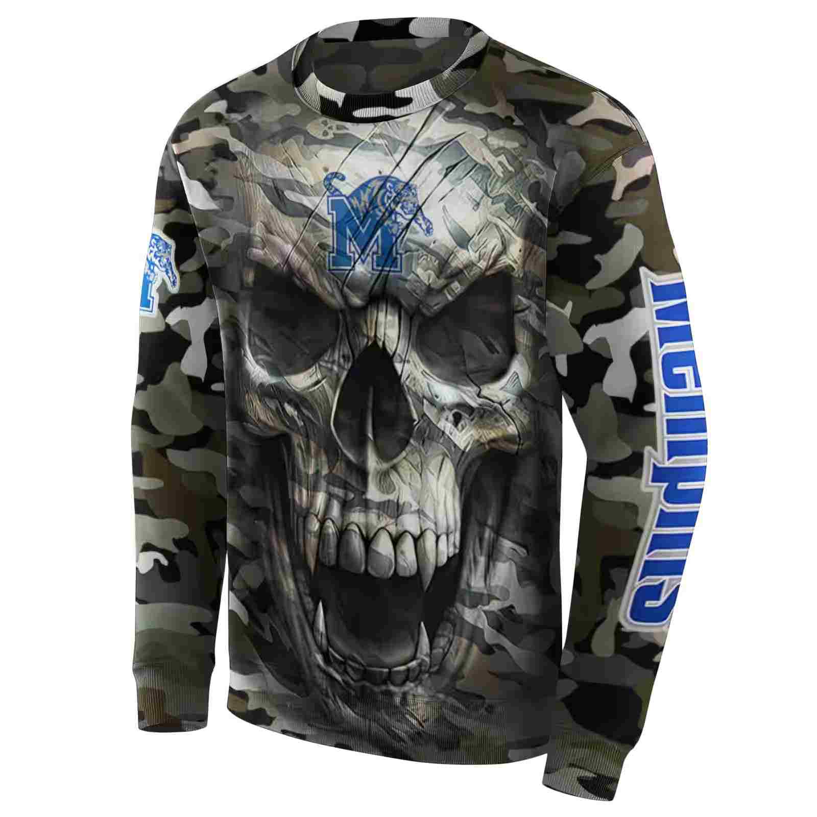 custom memphis tigers camo skull hoodie new arrival