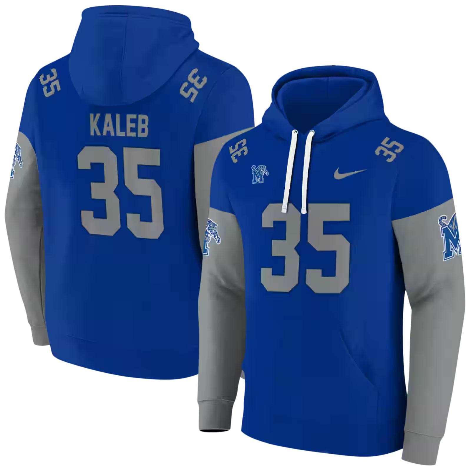 custom memphis tigers minimal design blue hoodie fashion forward