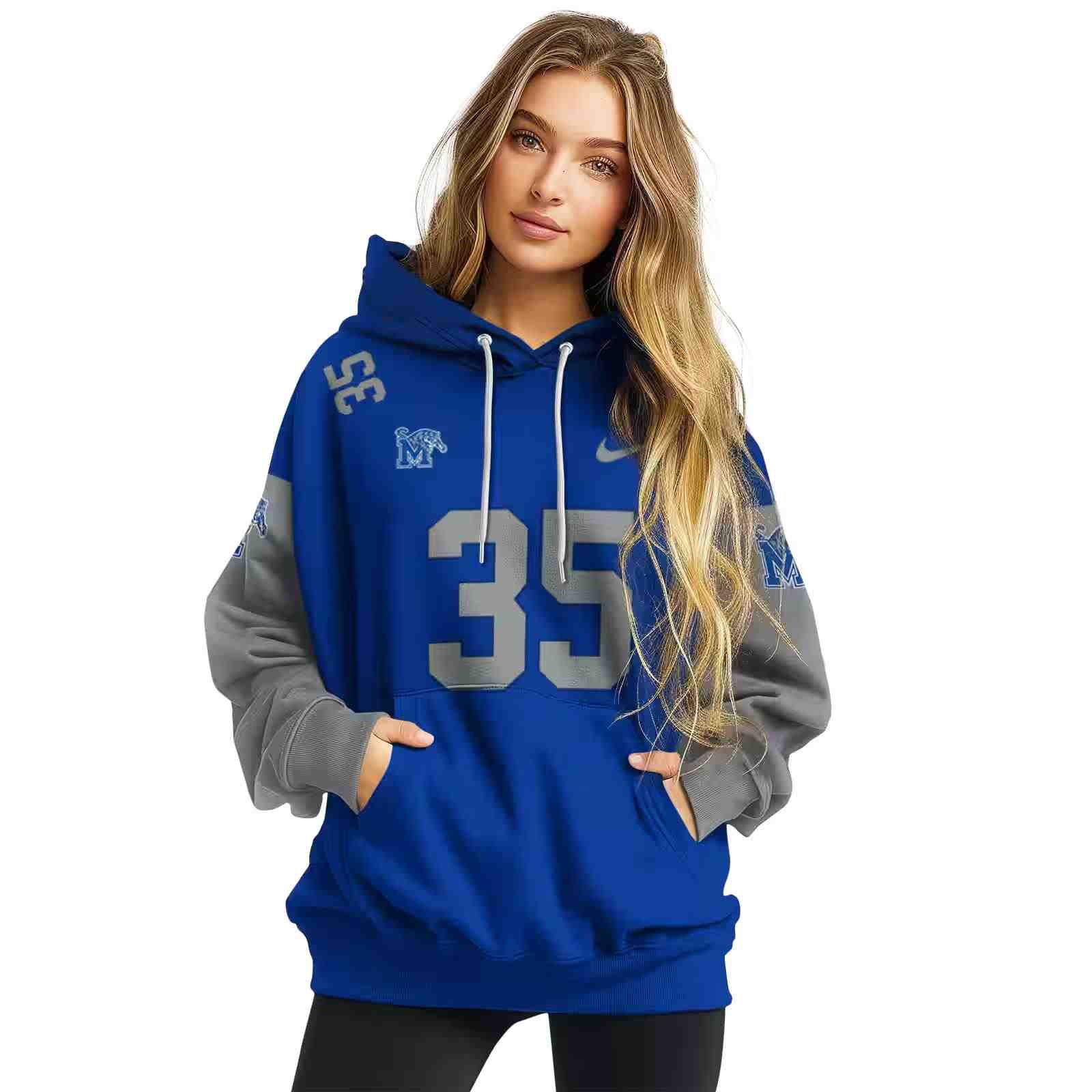 custom memphis tigers minimal design blue hoodie high quality